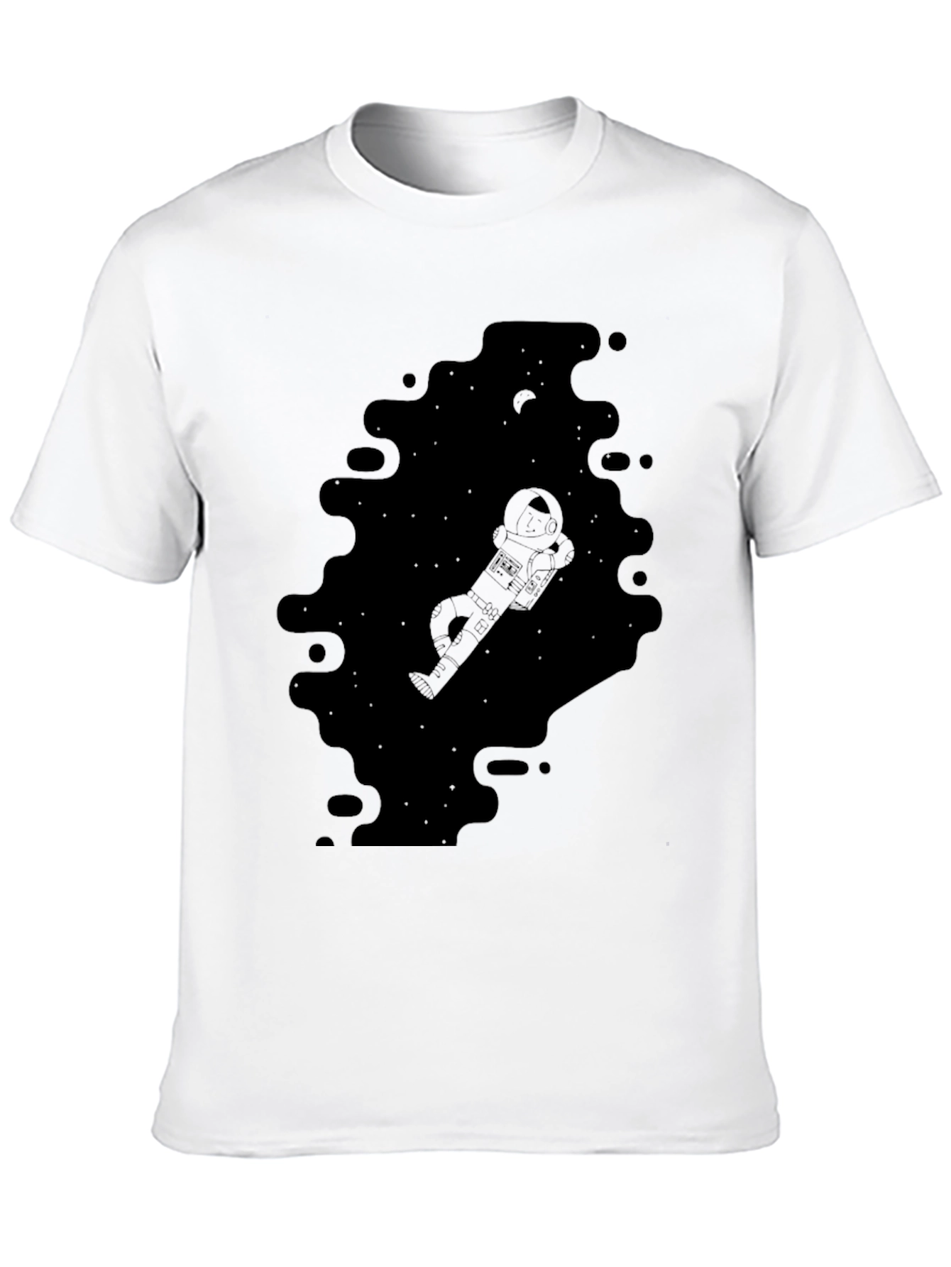 Astronaut in Space Black Graphic Tee