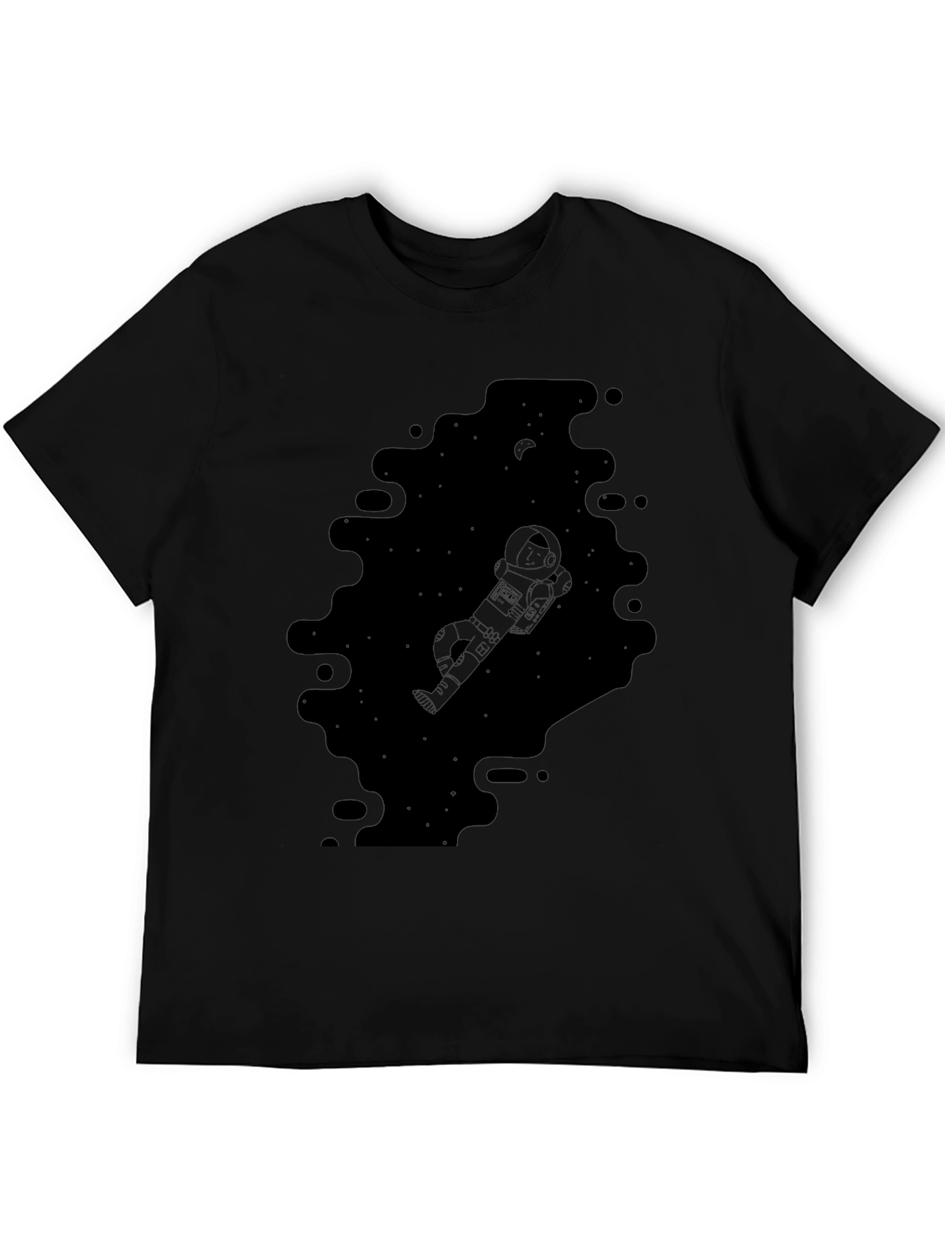 Astronaut in Space Black Graphic Tee