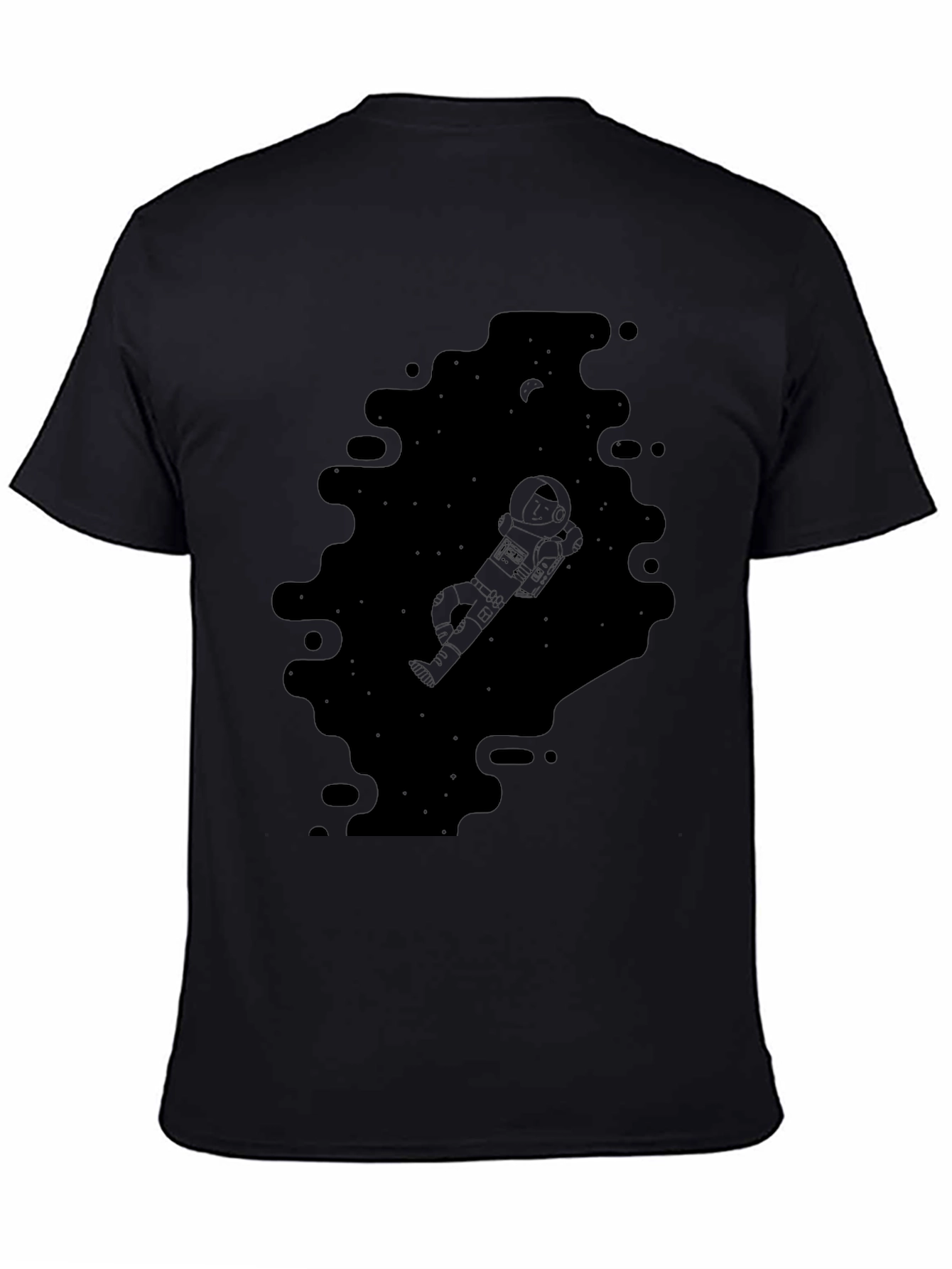 Astronaut in Space Black Graphic Tee