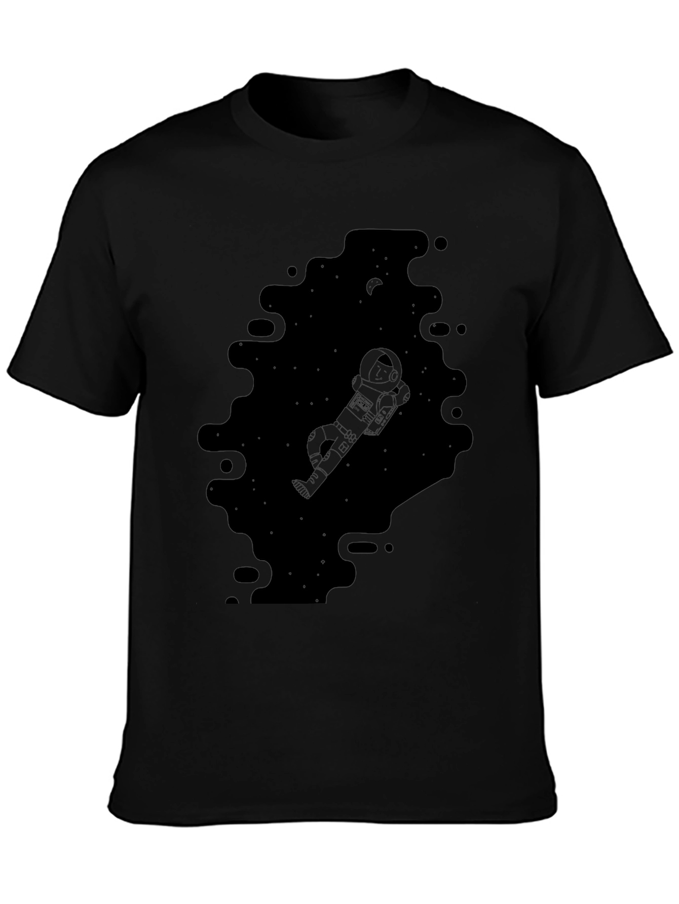 Astronaut in Space Black Graphic Tee
