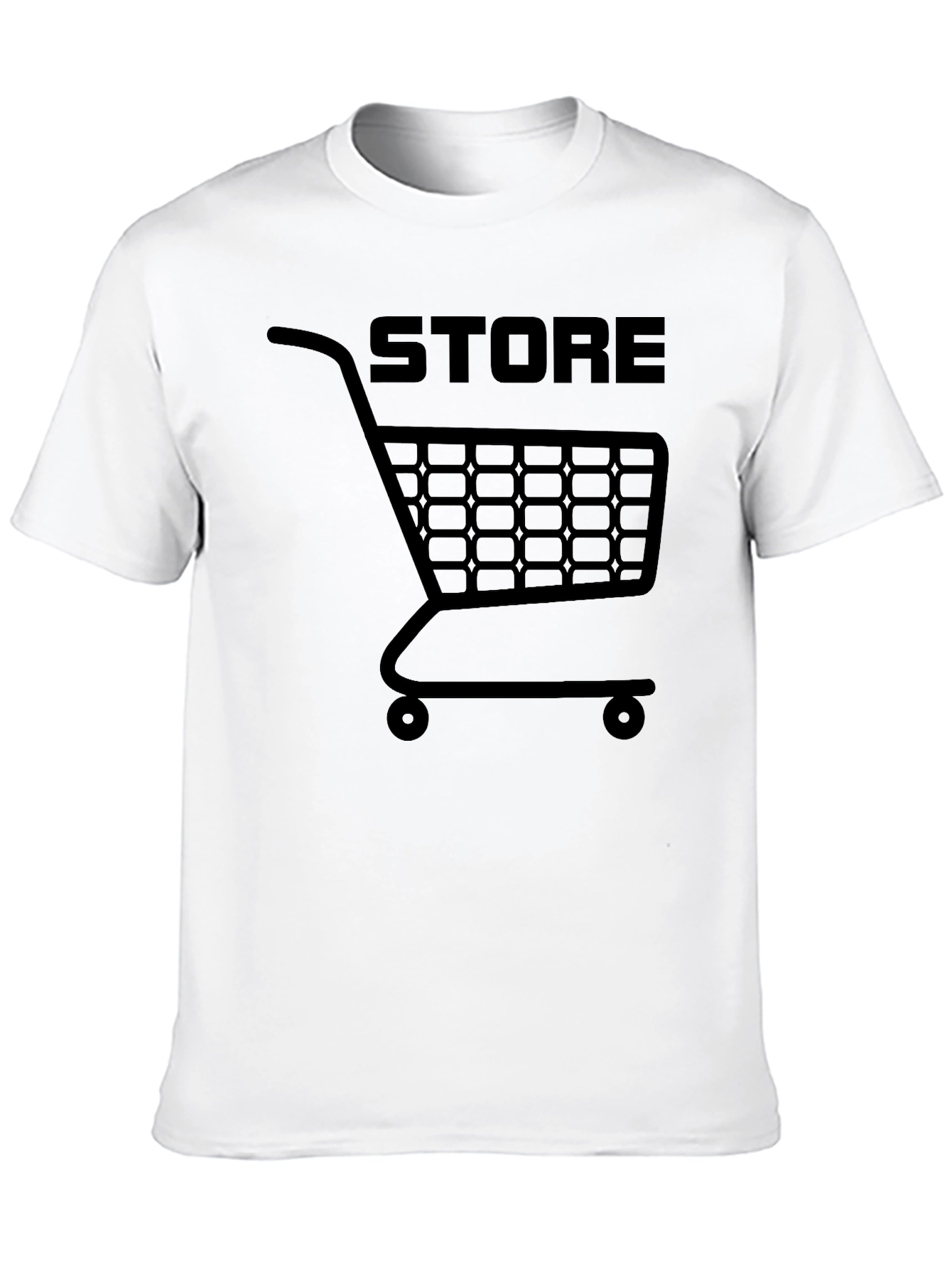 Black Shopping Cart Store Graphic T-Shirt