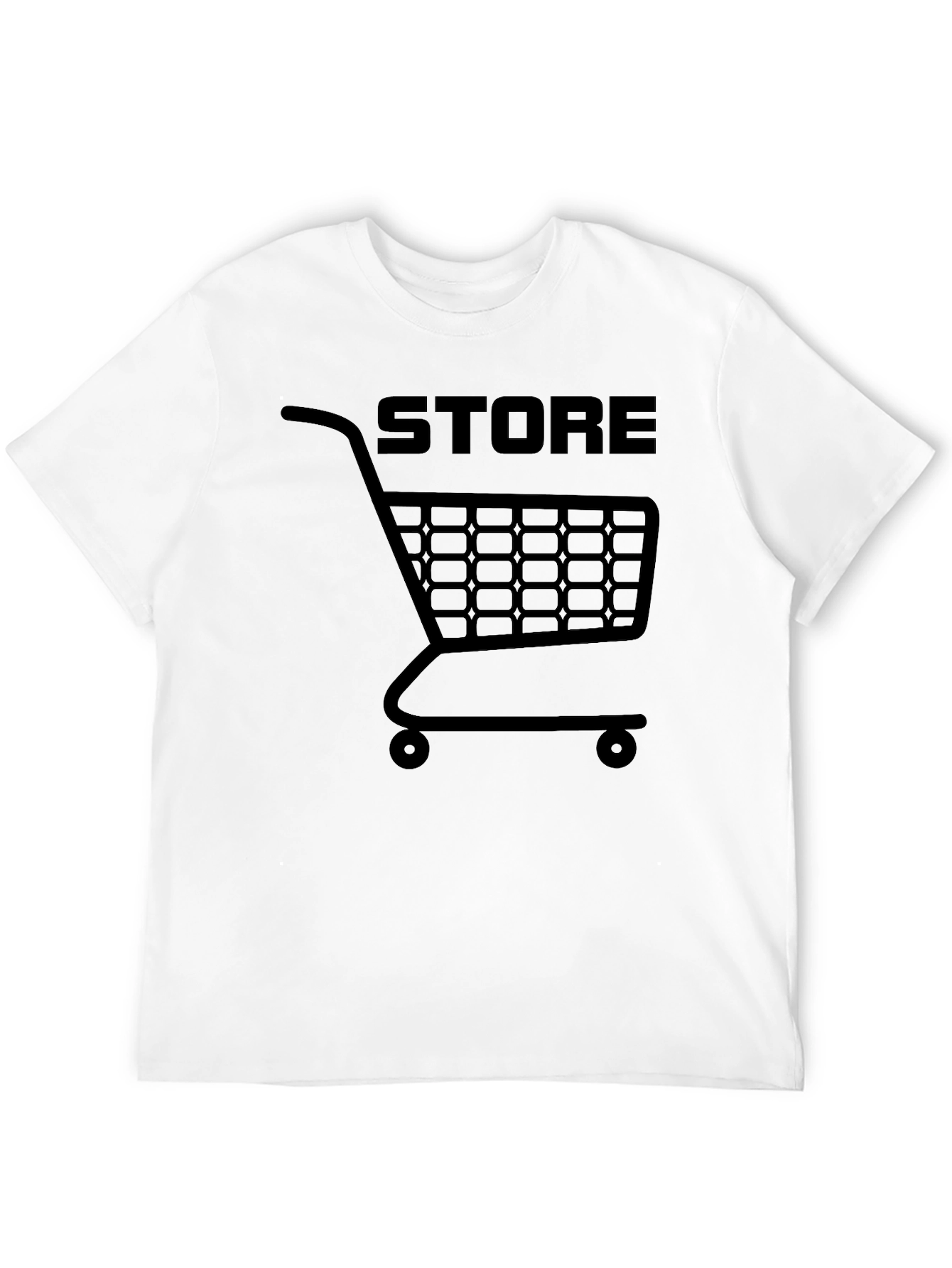Black Shopping Cart Store Graphic T-Shirt