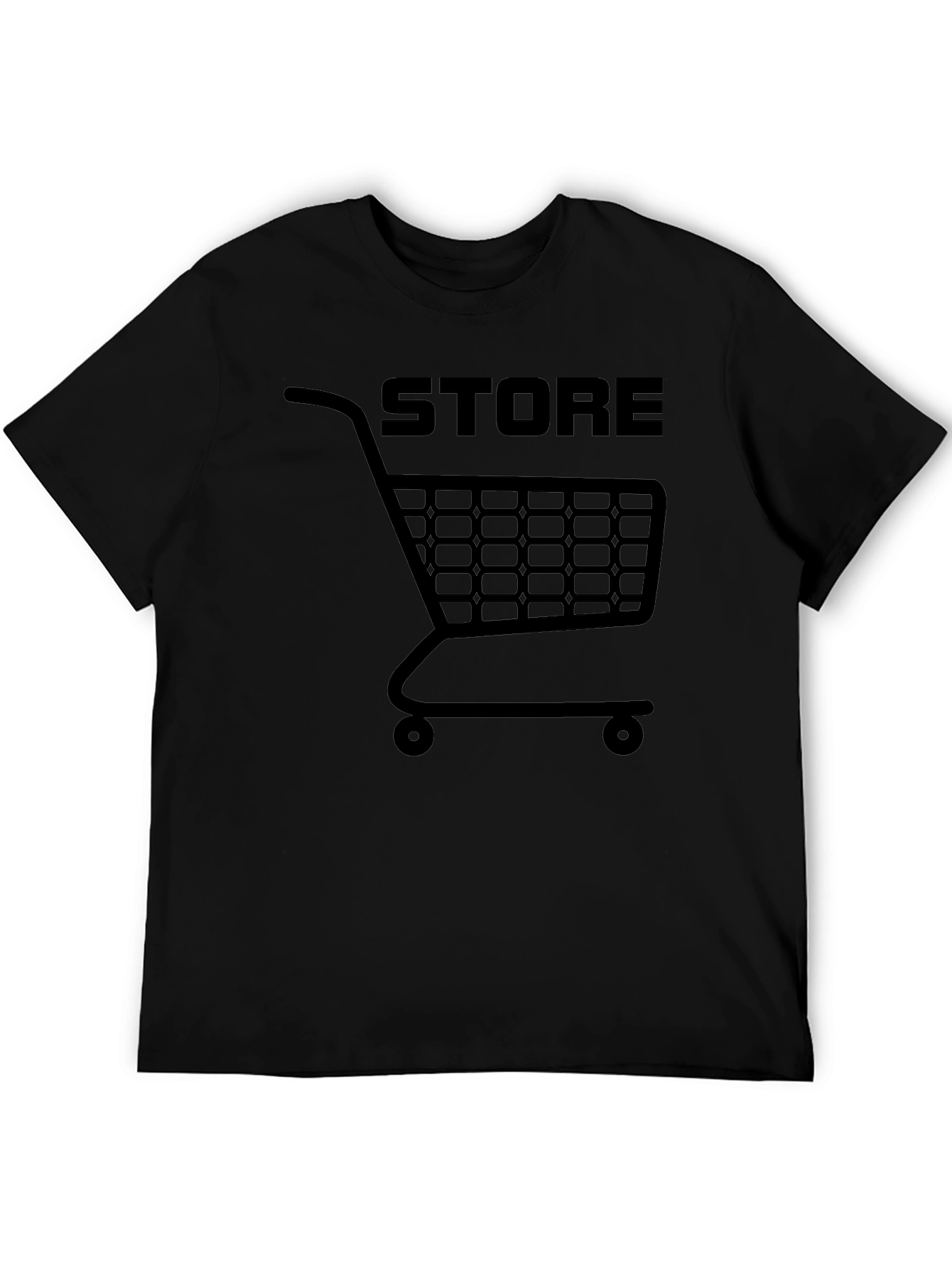 Black Shopping Cart Store Graphic T-Shirt