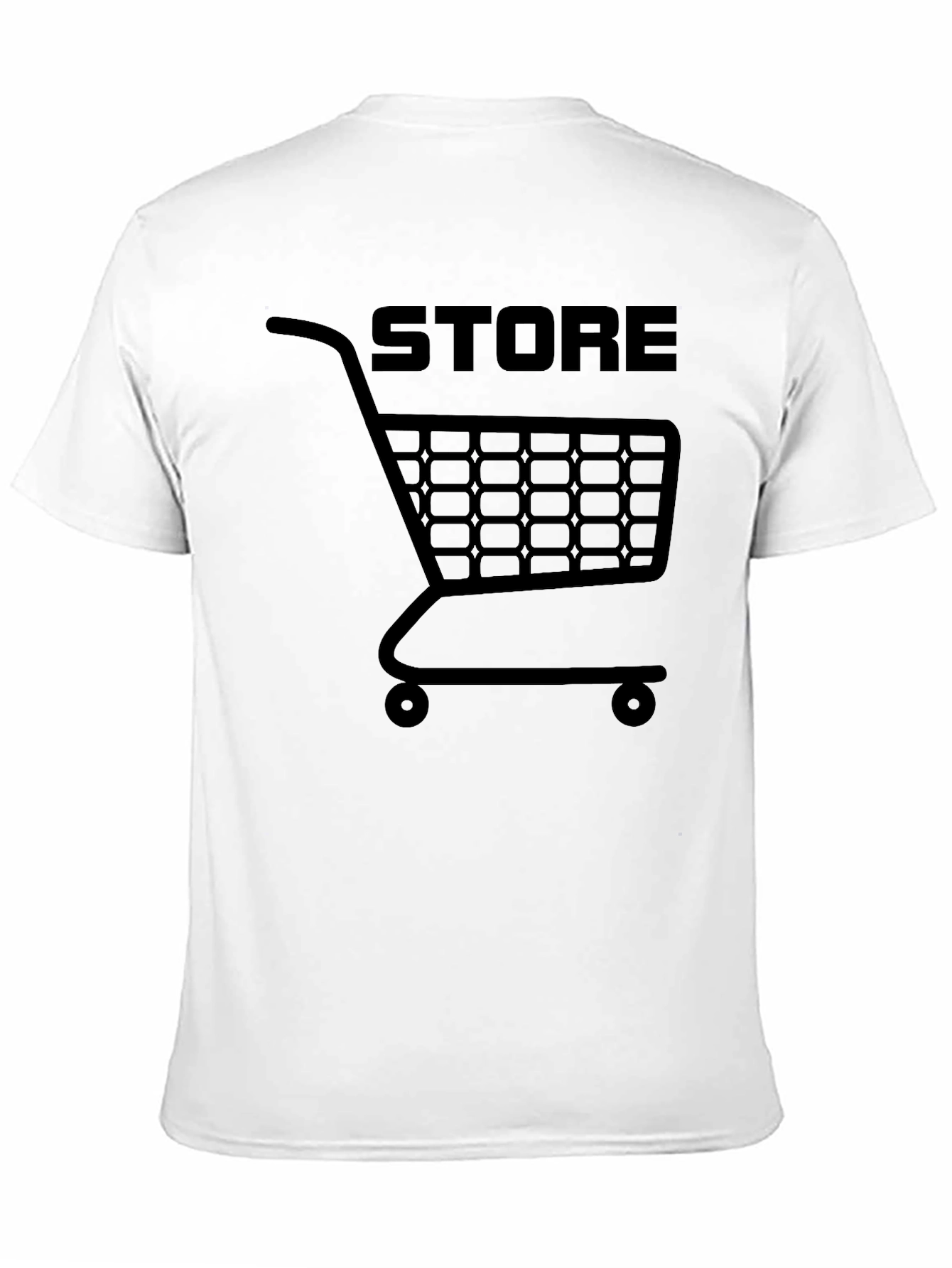 Black Shopping Cart Store Graphic T-Shirt