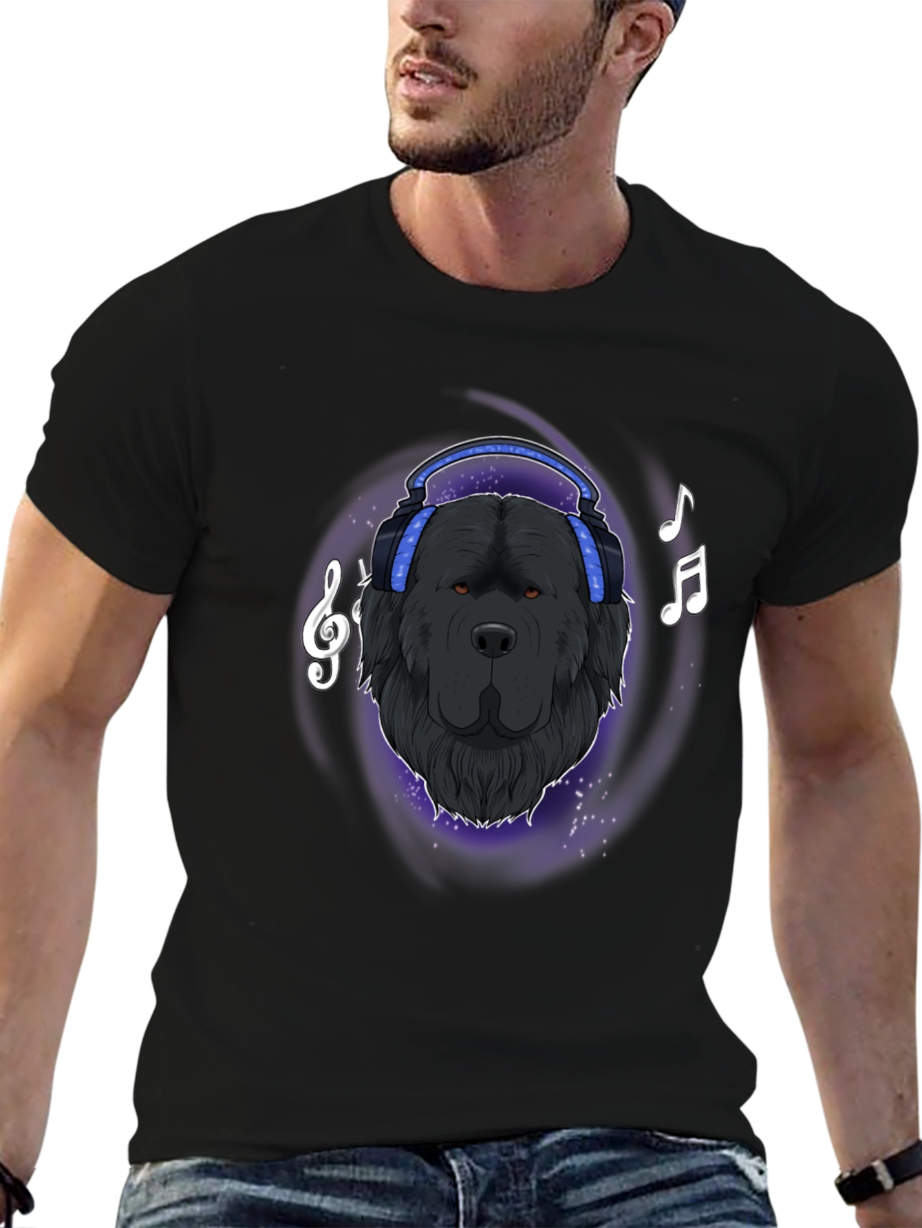 Cool Dog DJ T-Shirt - Black