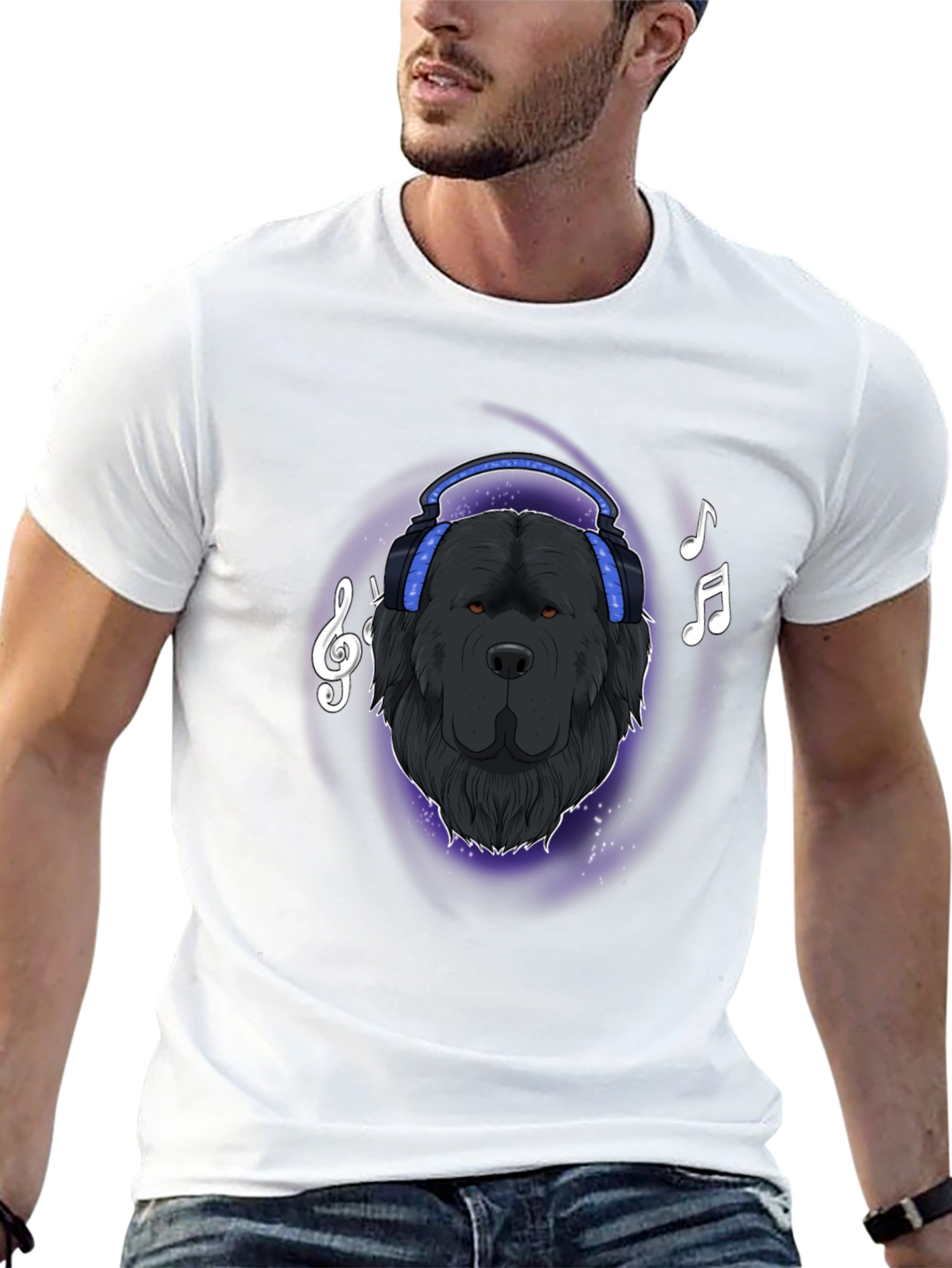 Cool Dog DJ T-Shirt - Black