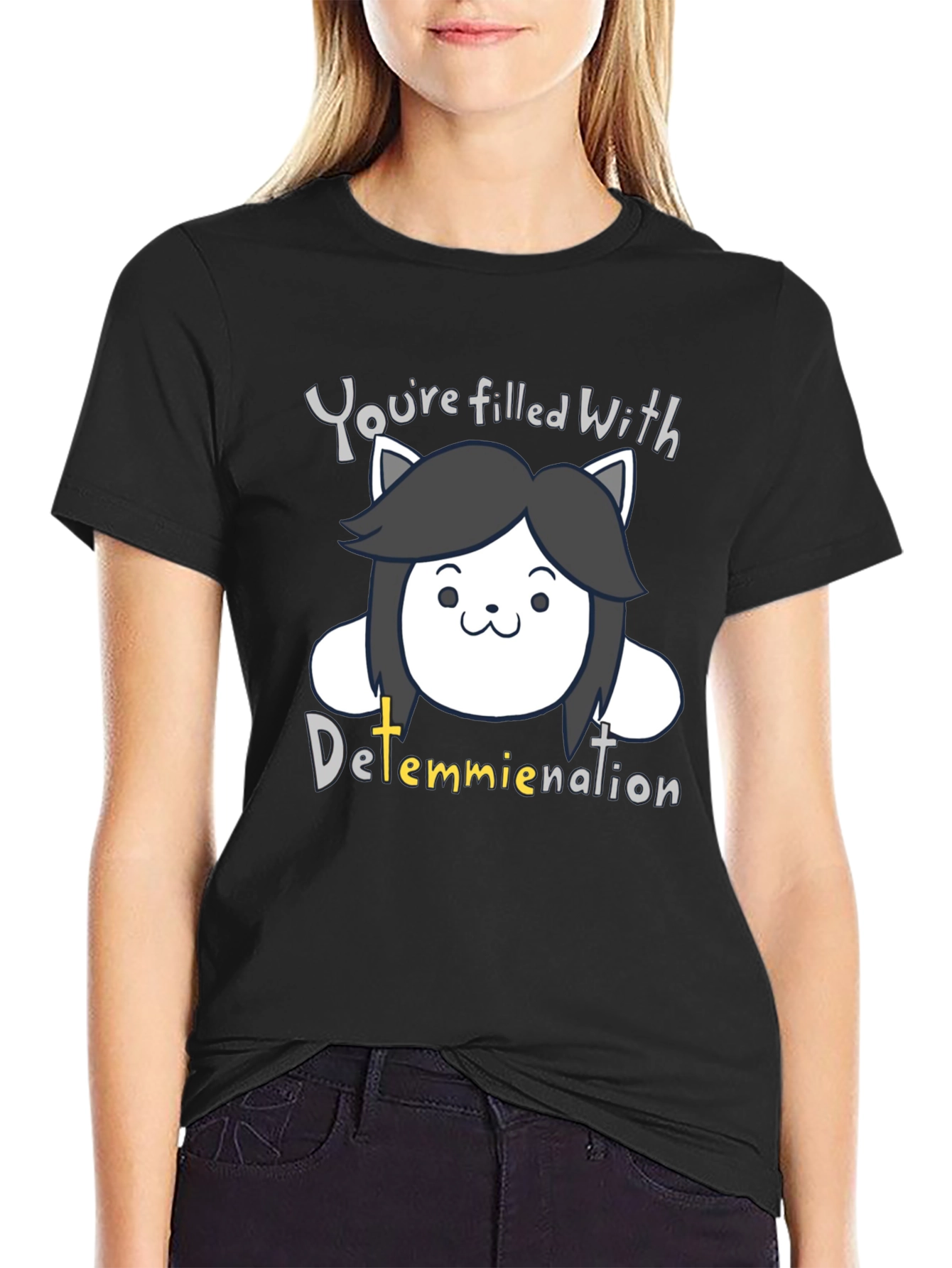Temmie Determination T-Shirt - Undertale Inspired Fan Tee