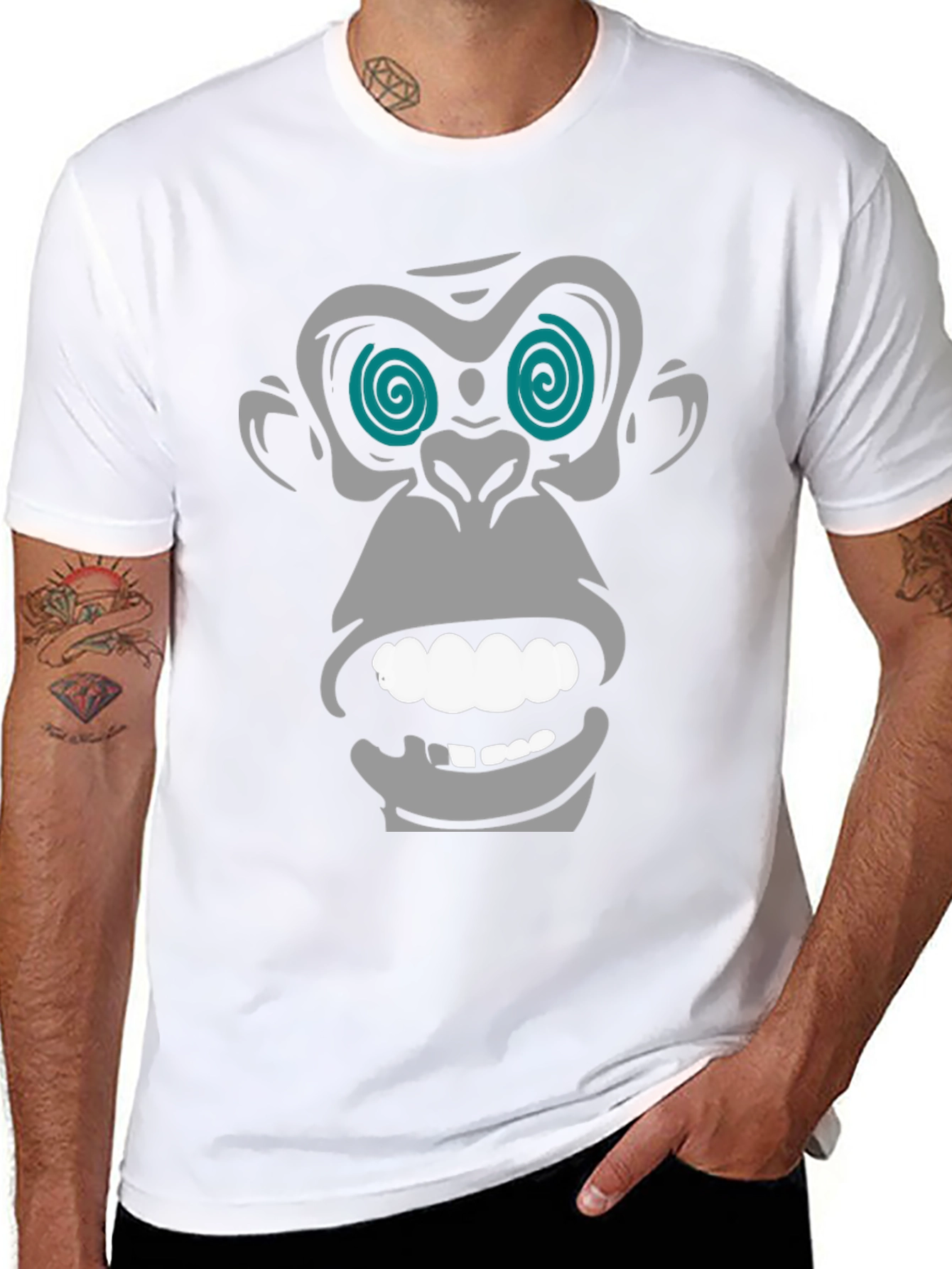Hypnotic Monkey Graphic T-Shirt - Black
