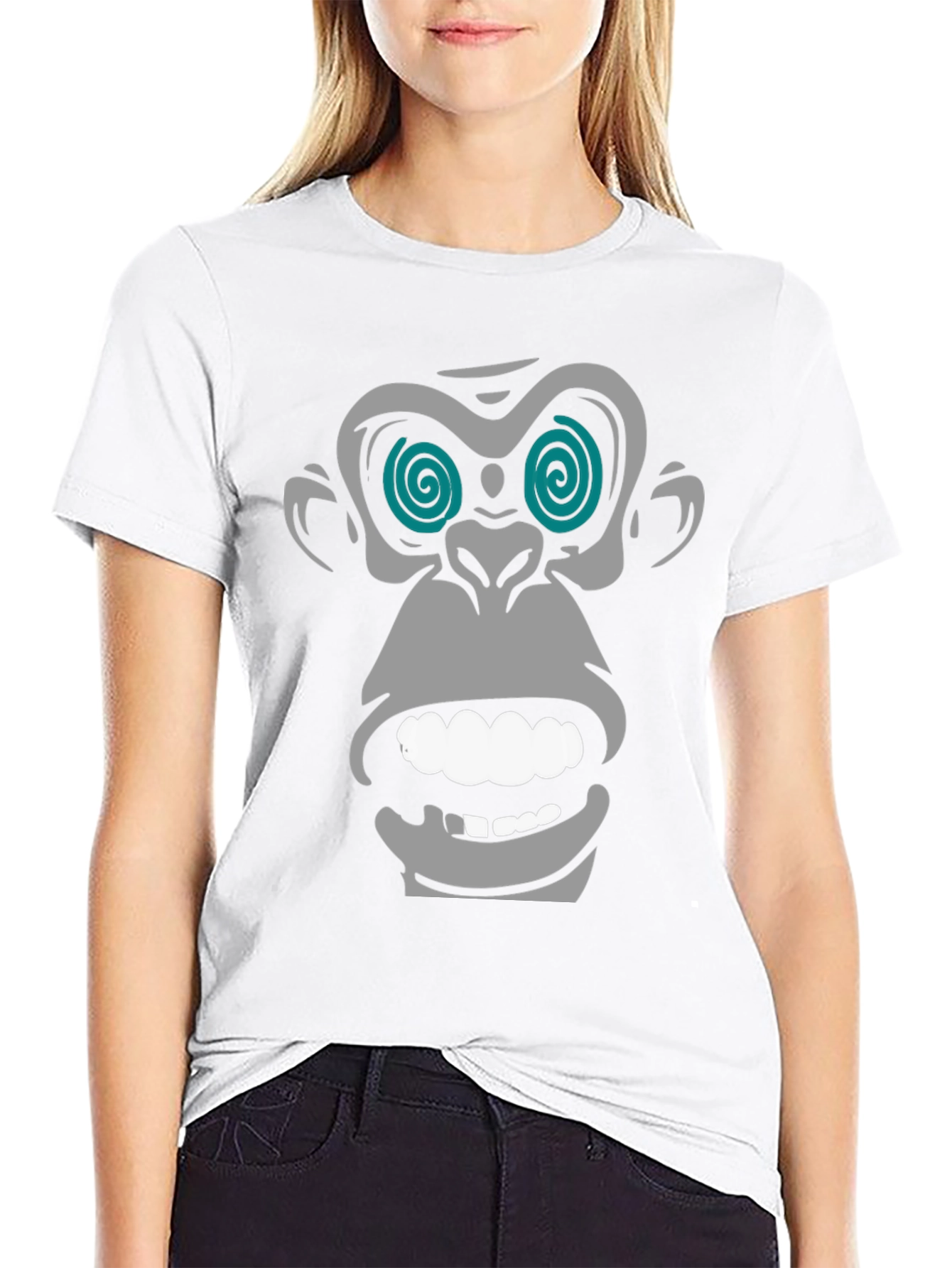 Hypnotic Monkey Graphic T-Shirt - Black
