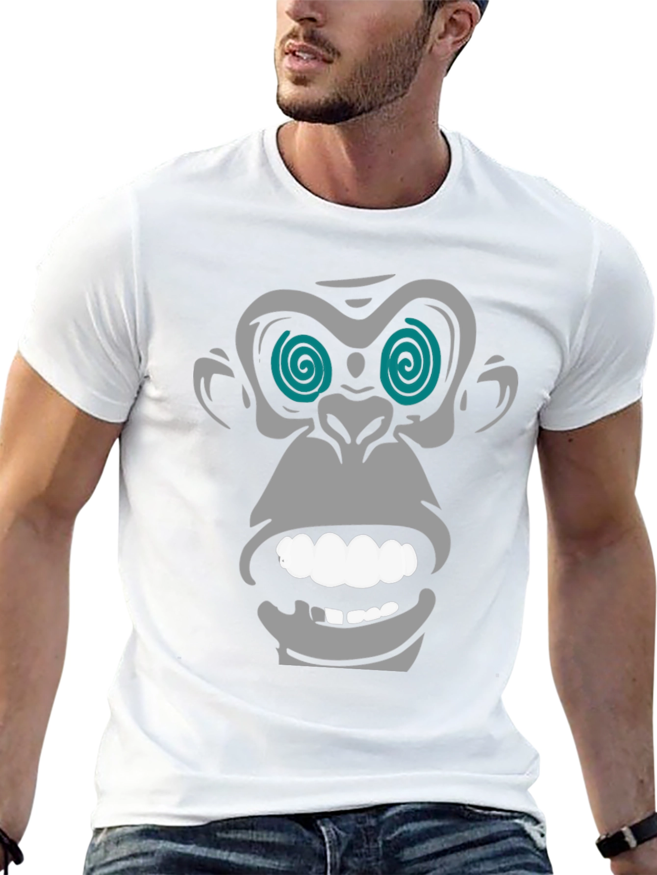 Hypnotic Monkey Graphic T-Shirt - Black