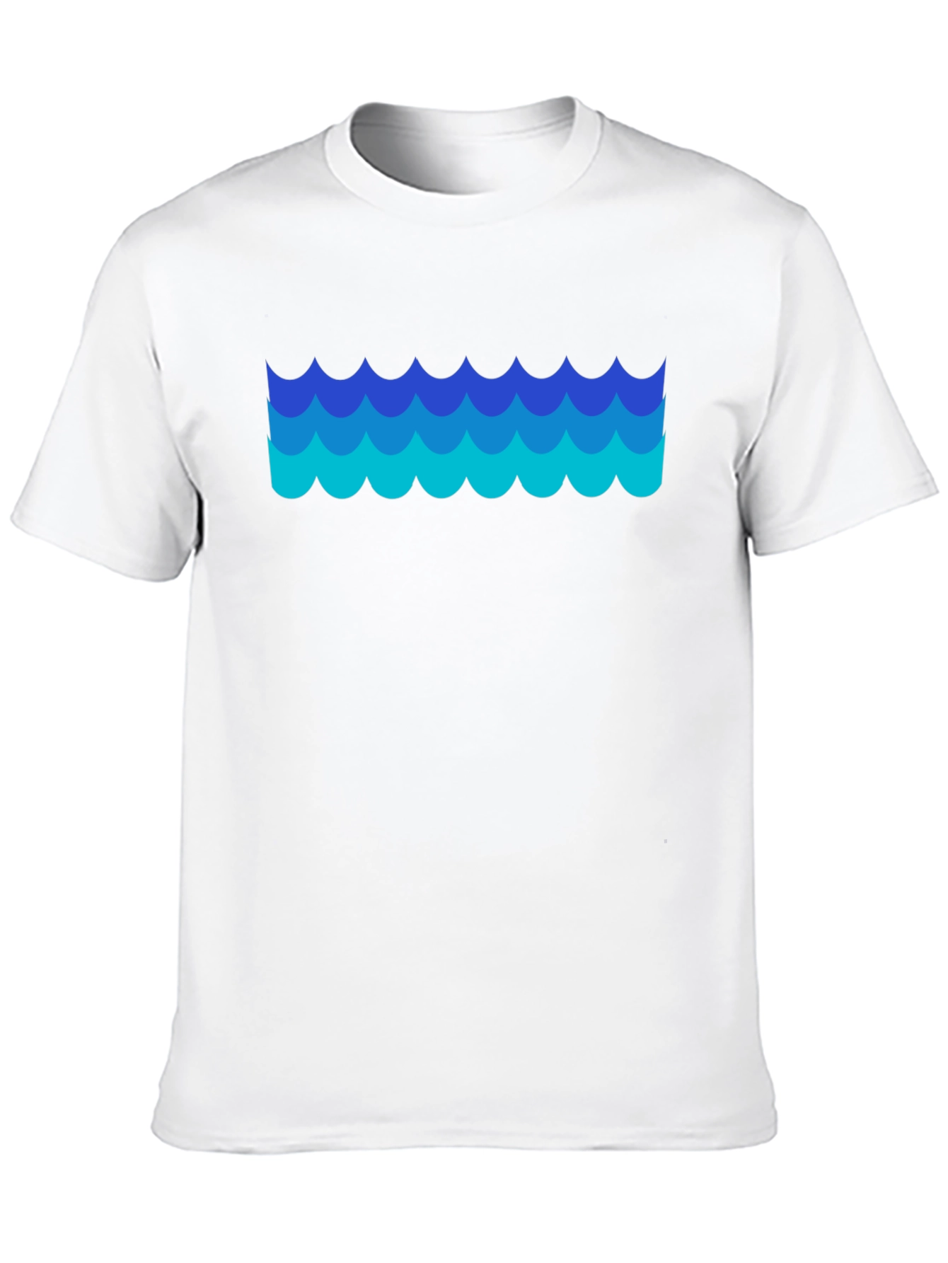 Blue Waves Graphic Black T-Shirt