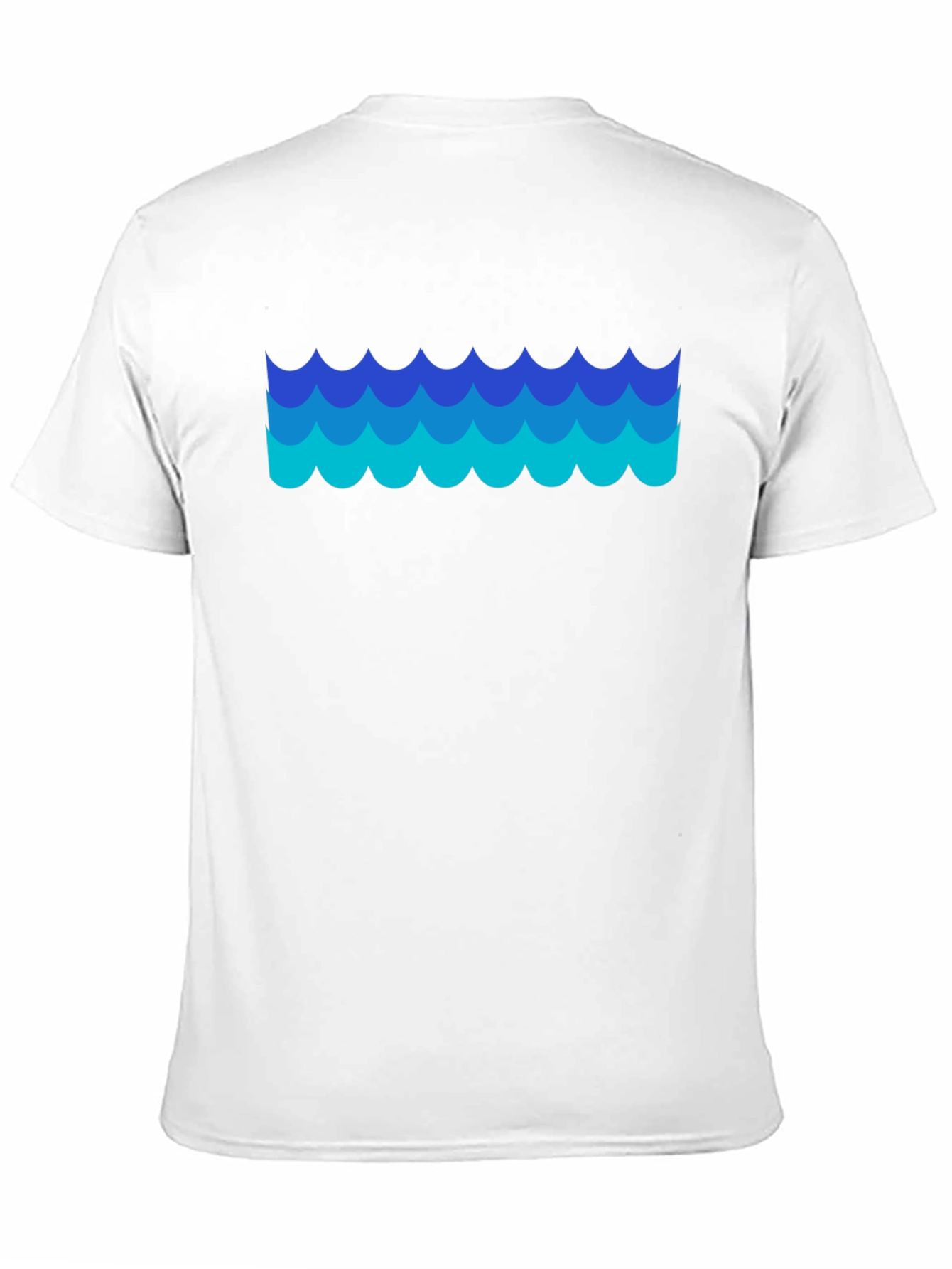 Blue Waves Graphic Black T-Shirt