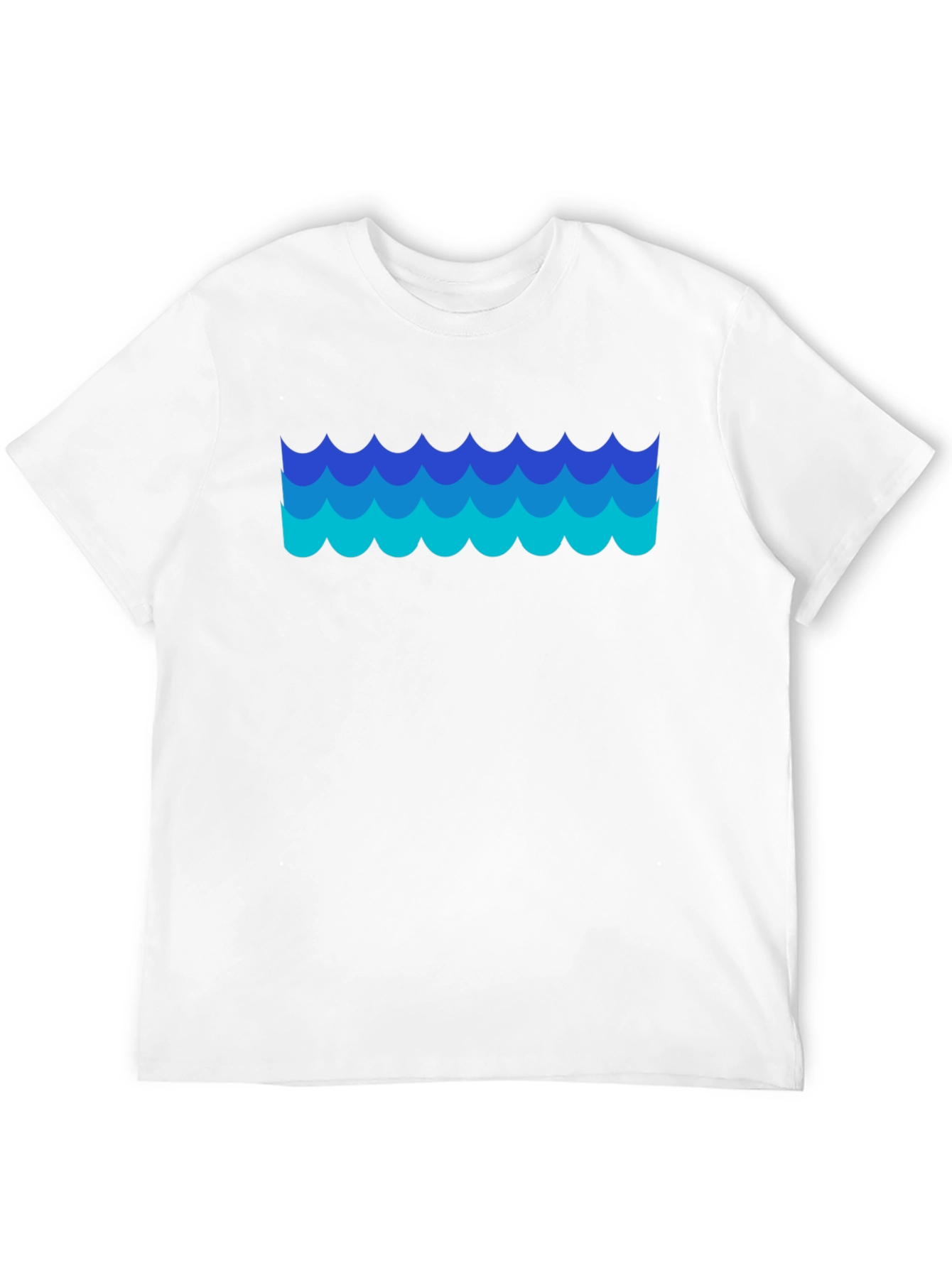 Blue Waves Graphic Black T-Shirt