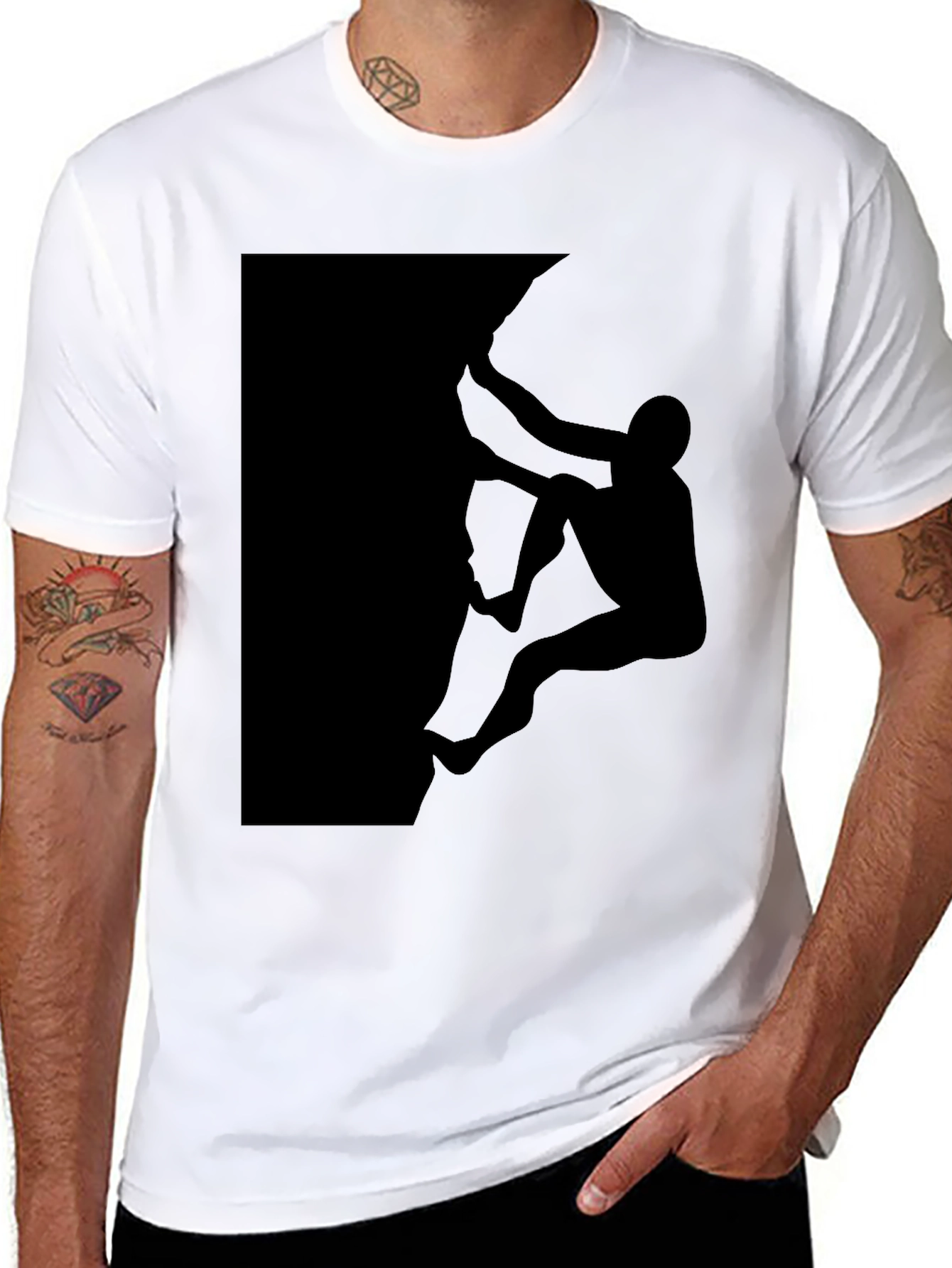 Rock Climbing Silhouette Tee - Adventure Shirt