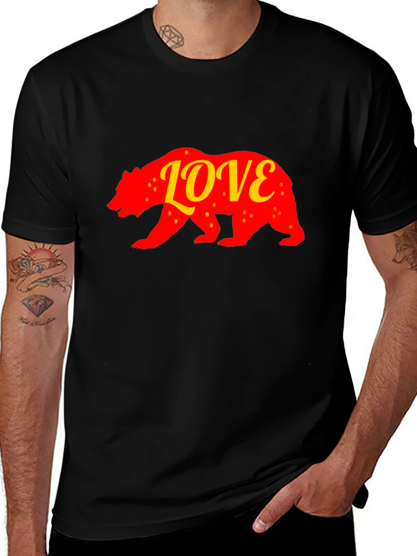 California Bear Love T-Shirt - Black