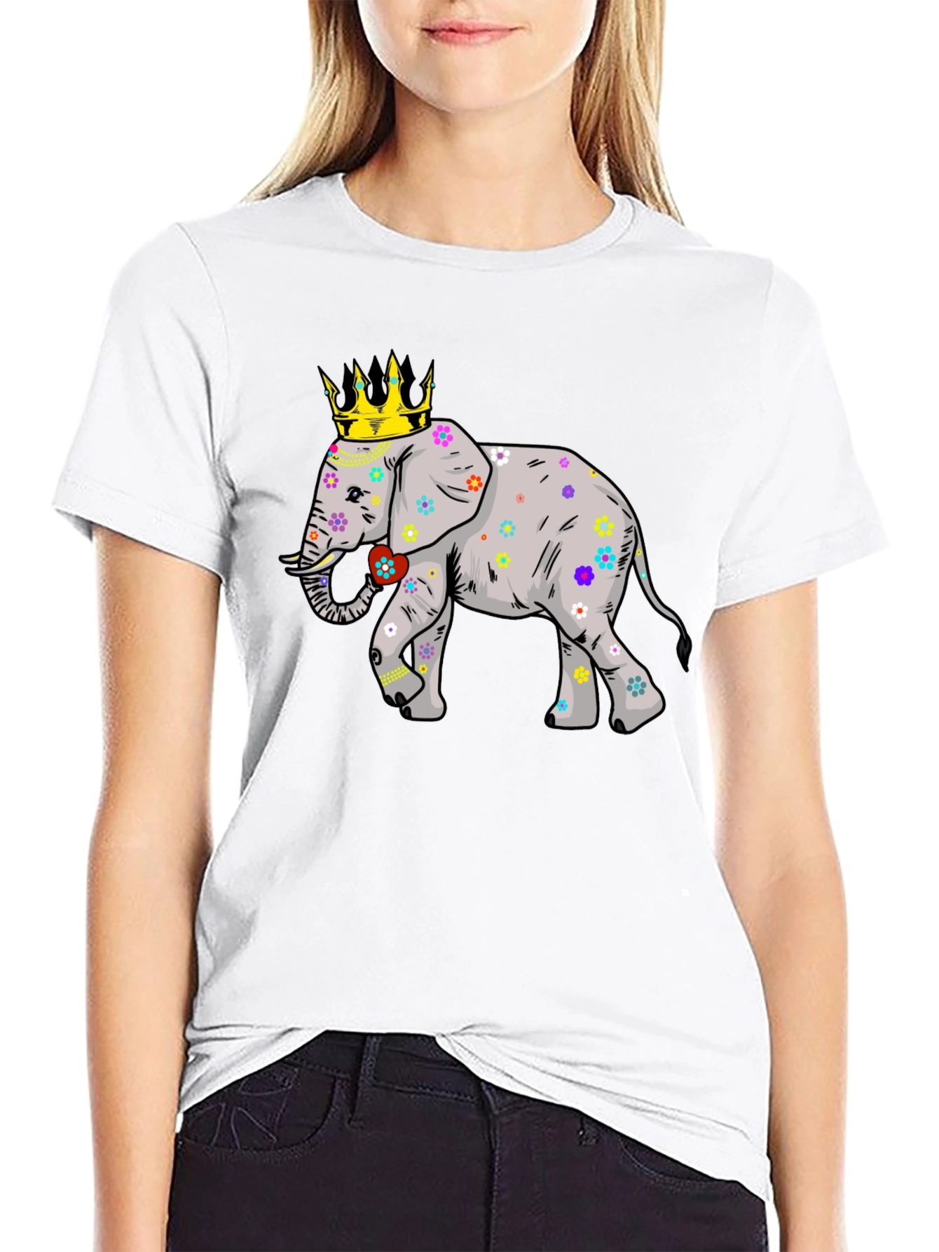 Elephant King Graphic Tee - Black Cotton