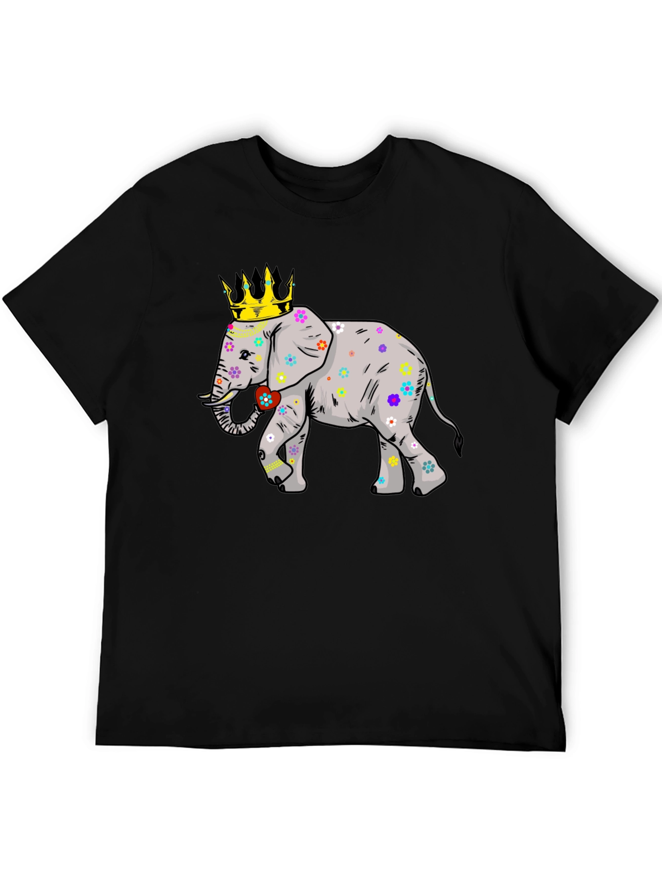 Elephant King Graphic Tee - Black Cotton