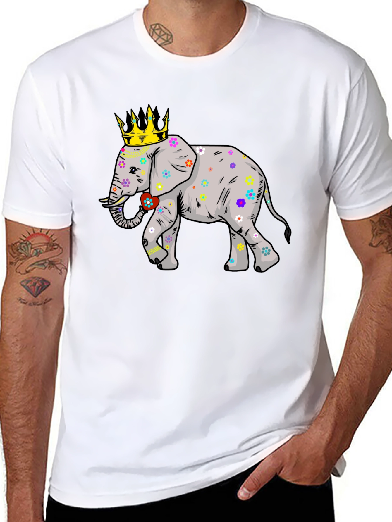 Elephant King Graphic Tee - Black Cotton