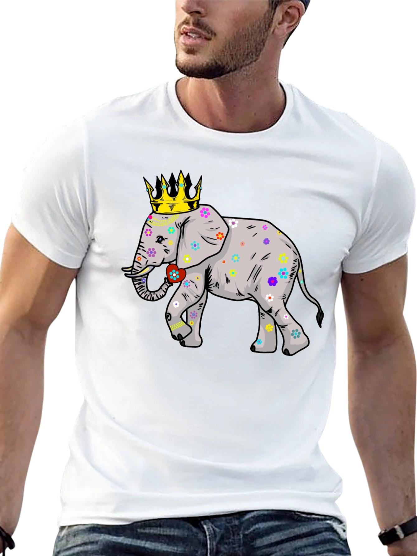 Elephant King Graphic Tee - Black Cotton