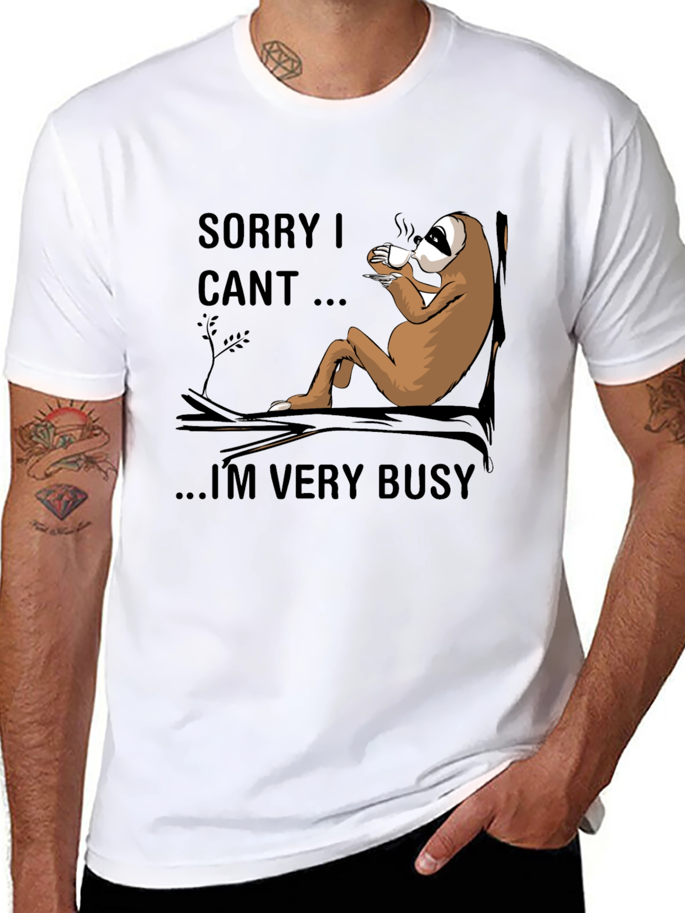 Sorry I Cant Sloth T-Shirt - Relaxed Style