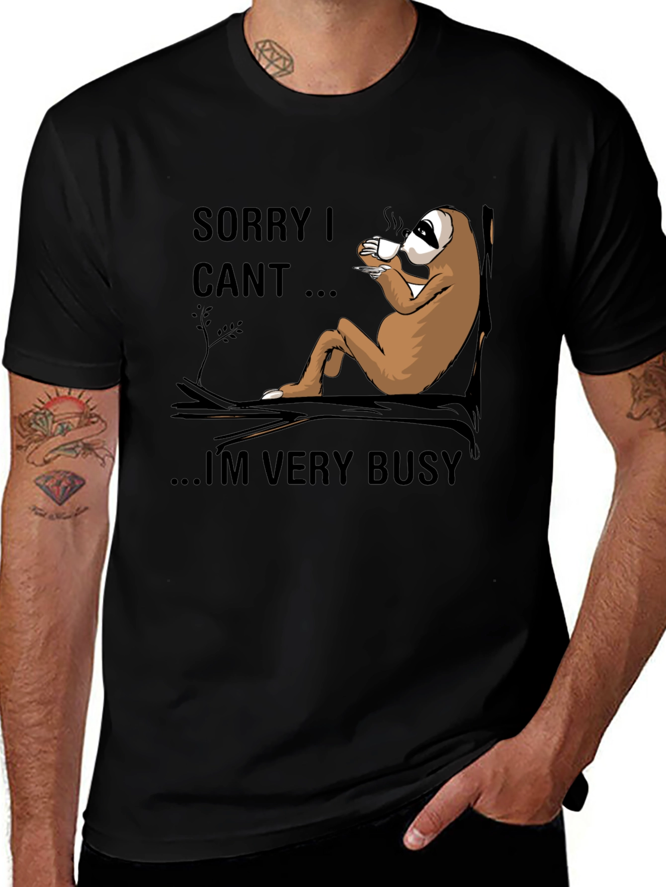 Sorry I Cant Sloth T-Shirt - Relaxed Style