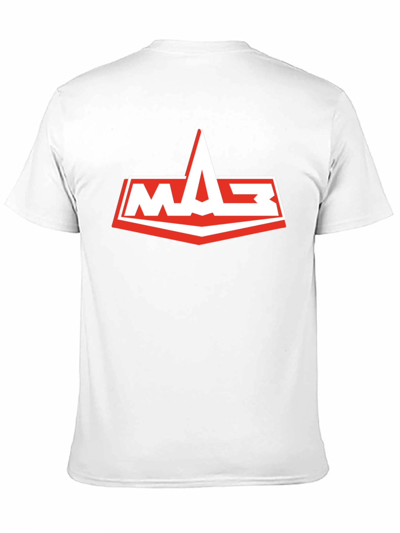 Mens Black T-Shirt with White and Red Logo