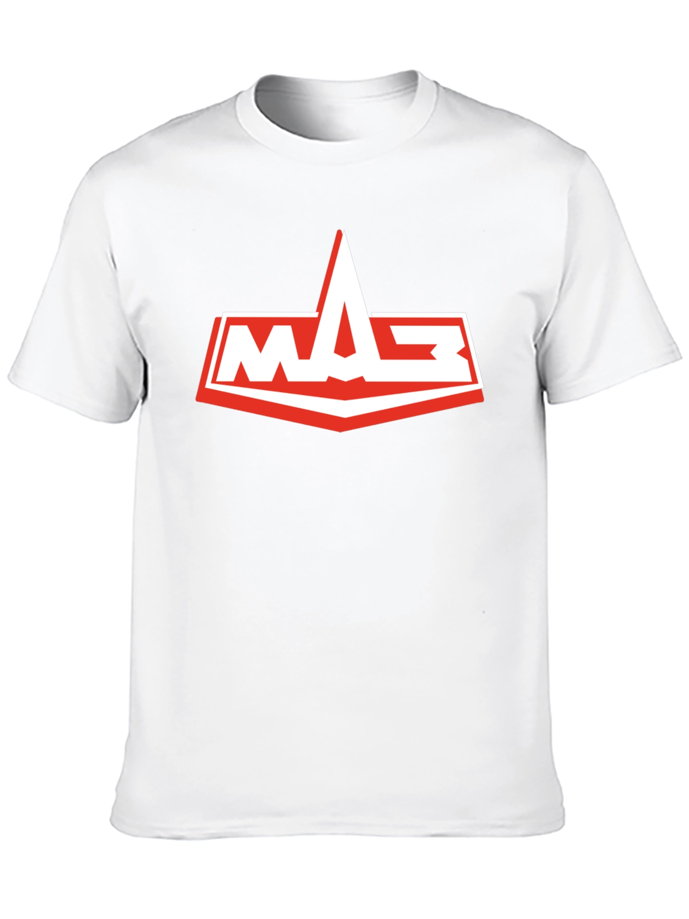 Mens Black T-Shirt with White and Red Logo