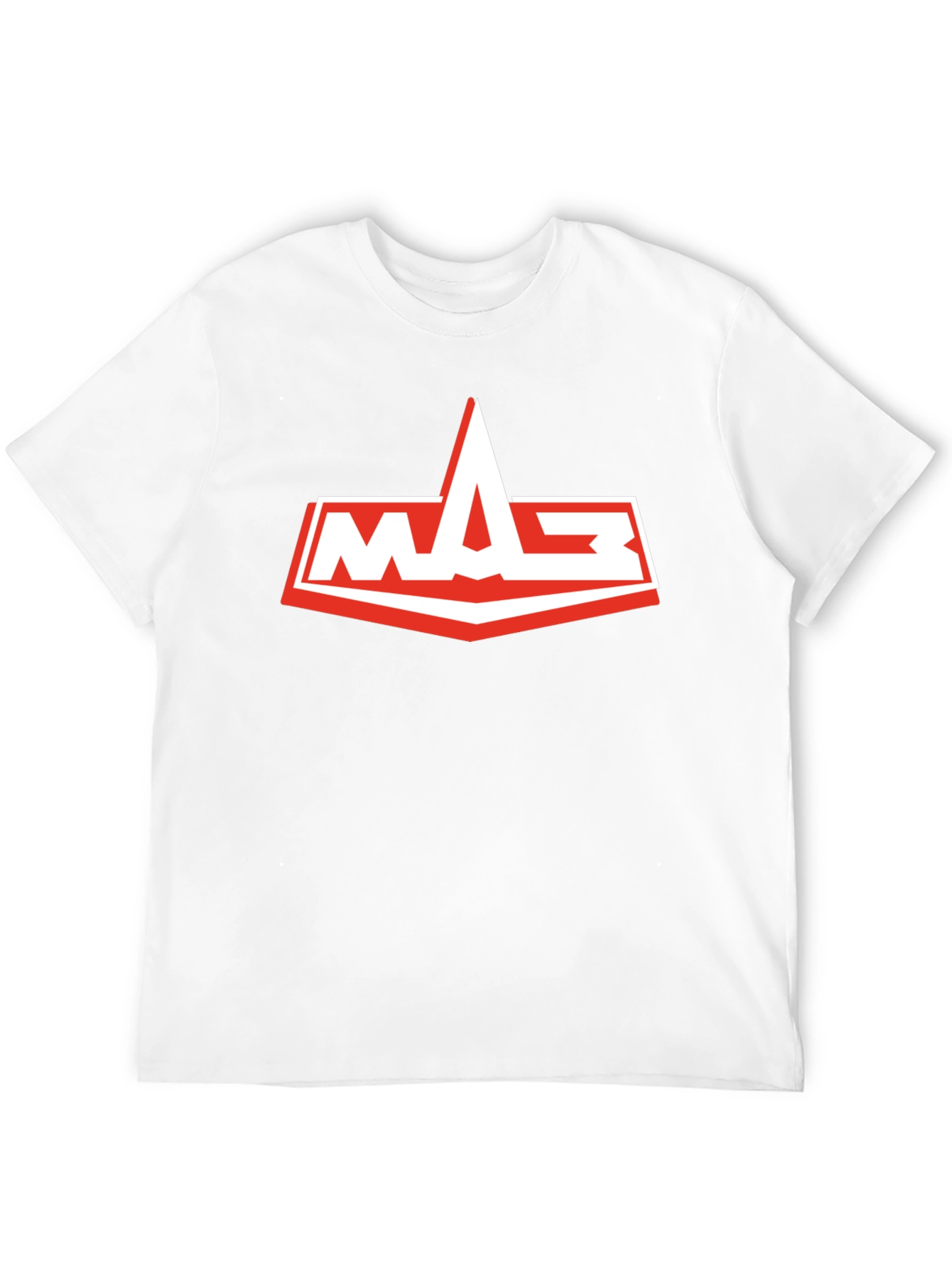 Mens Black T-Shirt with White and Red Logo