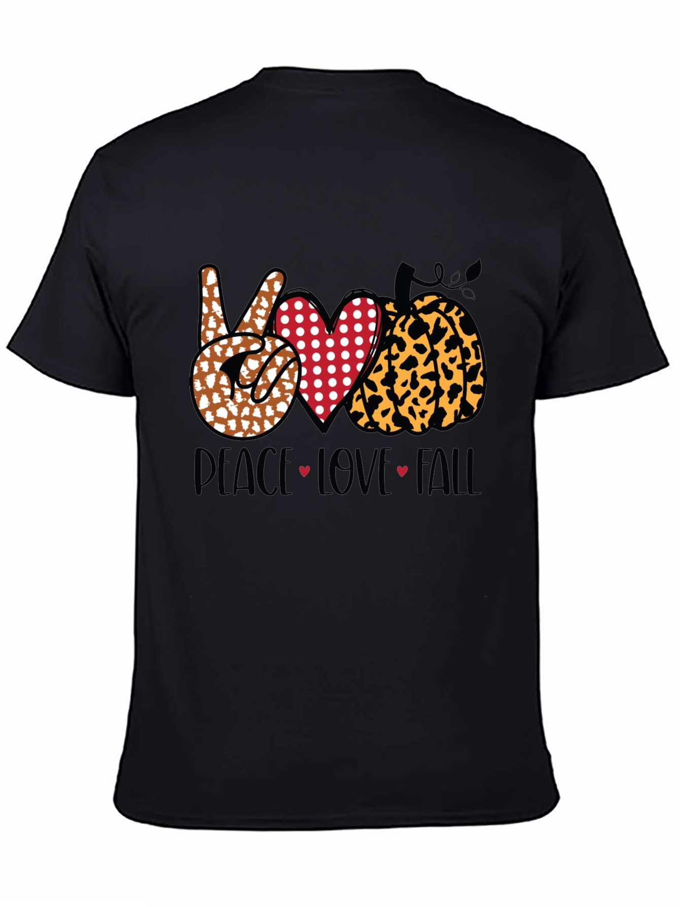 Peace Love Fall Graphic Tee - Autumn T-Shirt