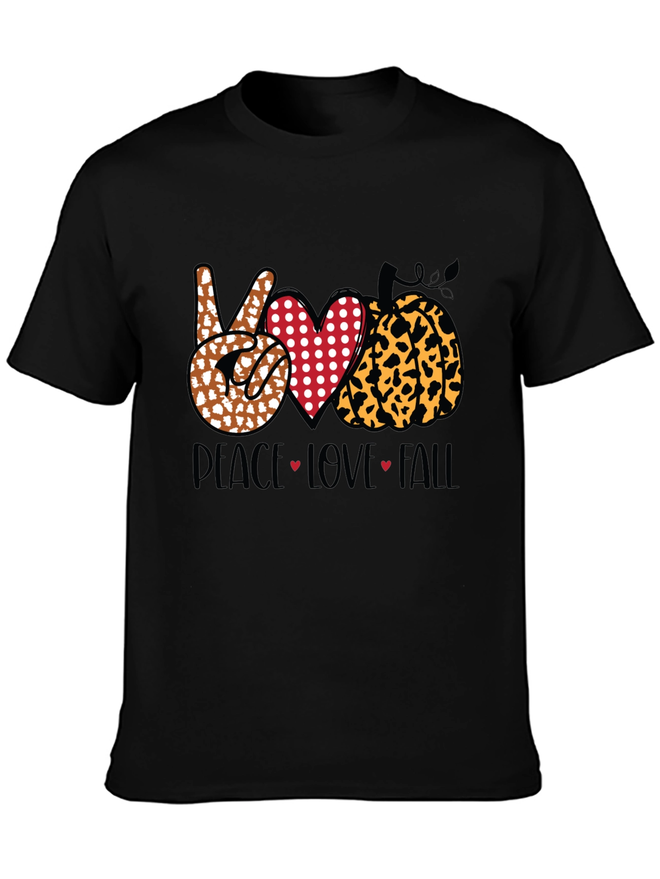 Peace Love Fall Graphic Tee - Autumn T-Shirt