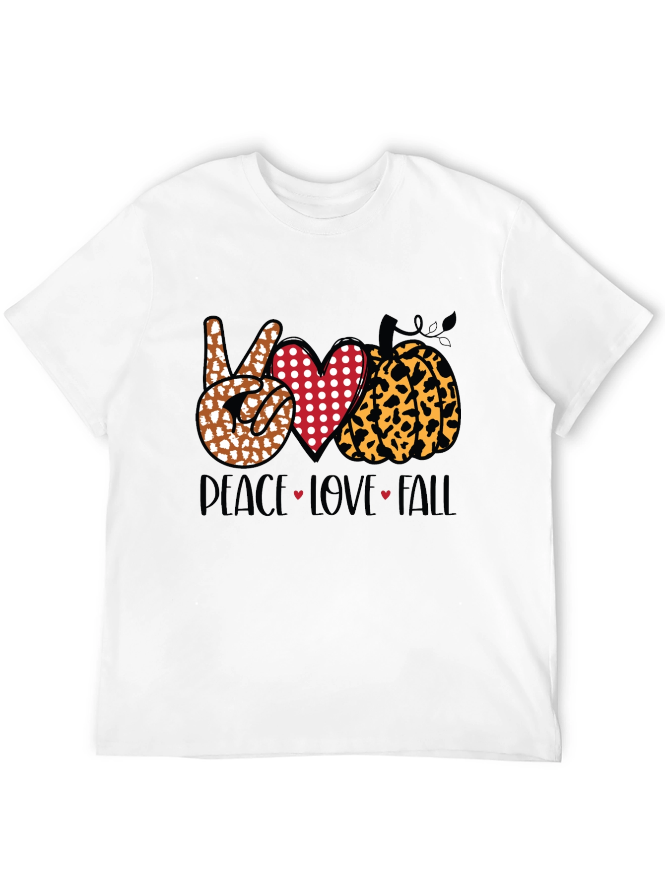 Peace Love Fall Graphic Tee - Autumn T-Shirt