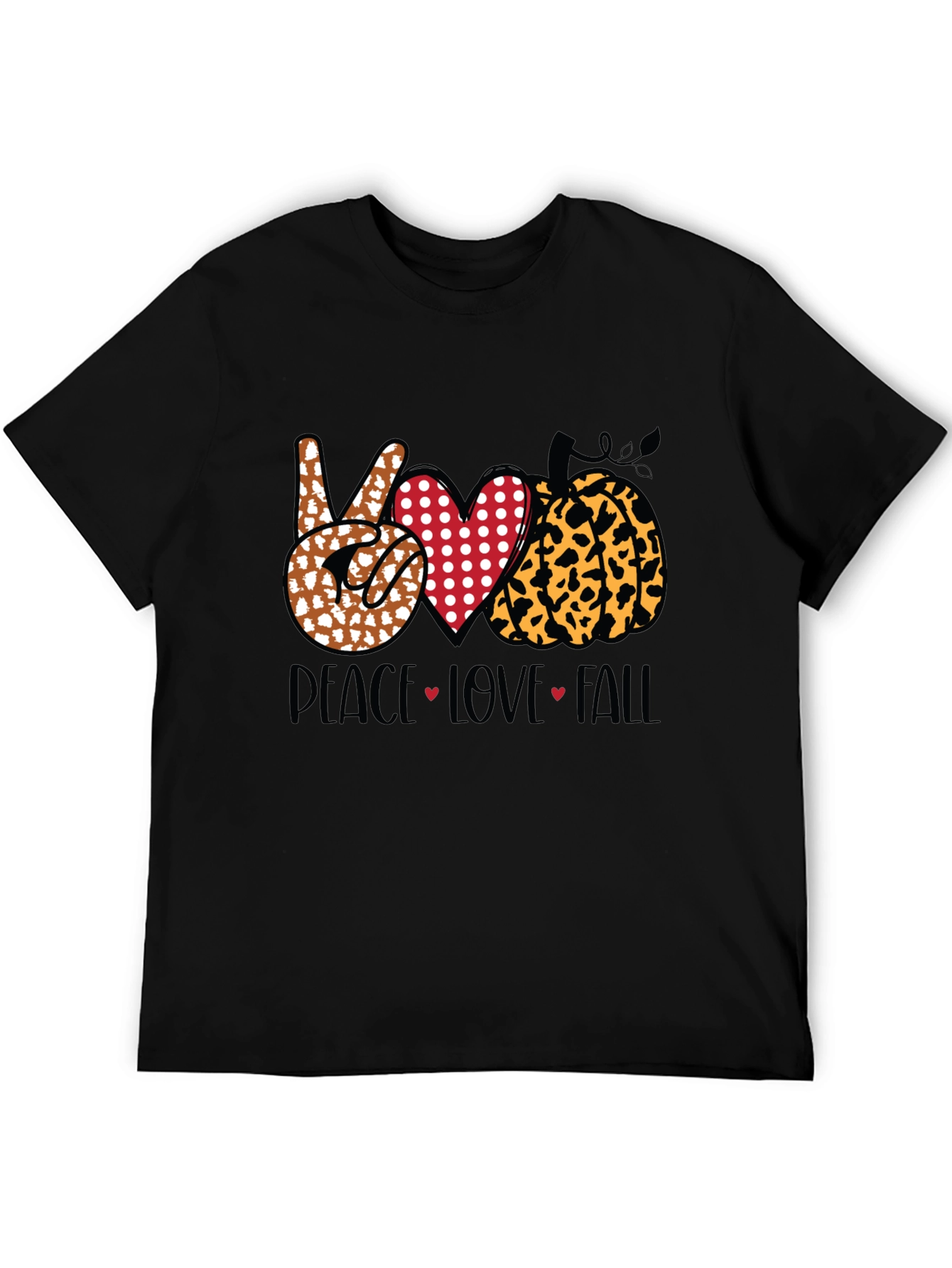 Peace Love Fall Graphic Tee - Autumn T-Shirt