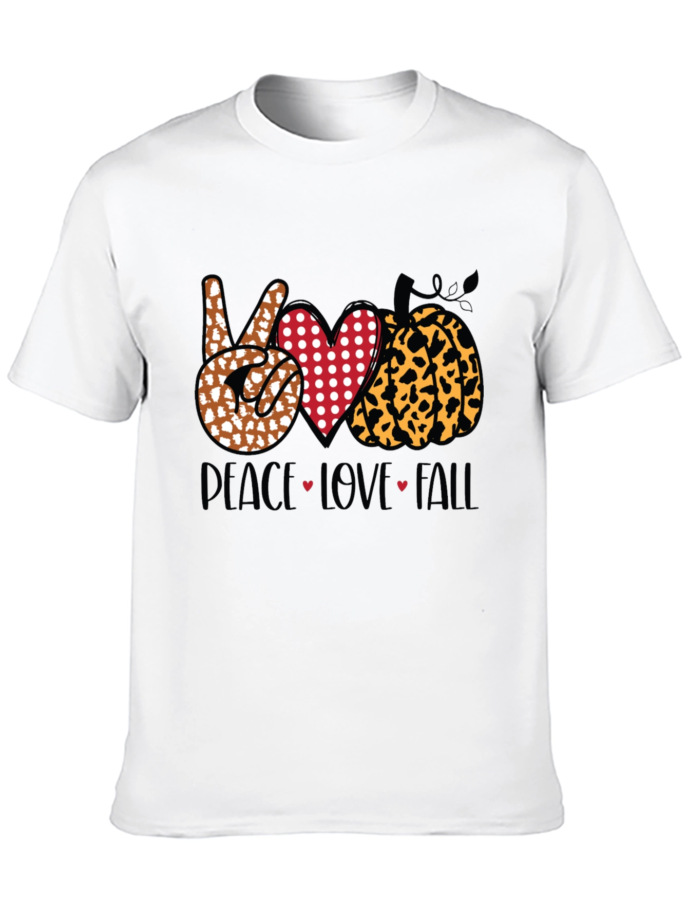 Peace Love Fall Graphic Tee - Autumn T-Shirt