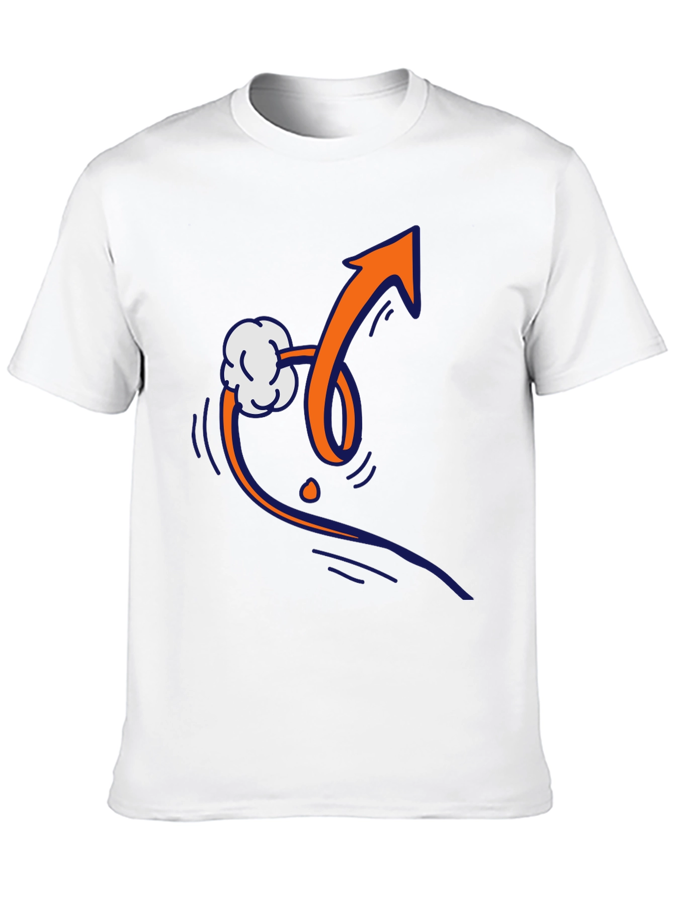Trendy Graphic Tee - Arrow and Cloud Design