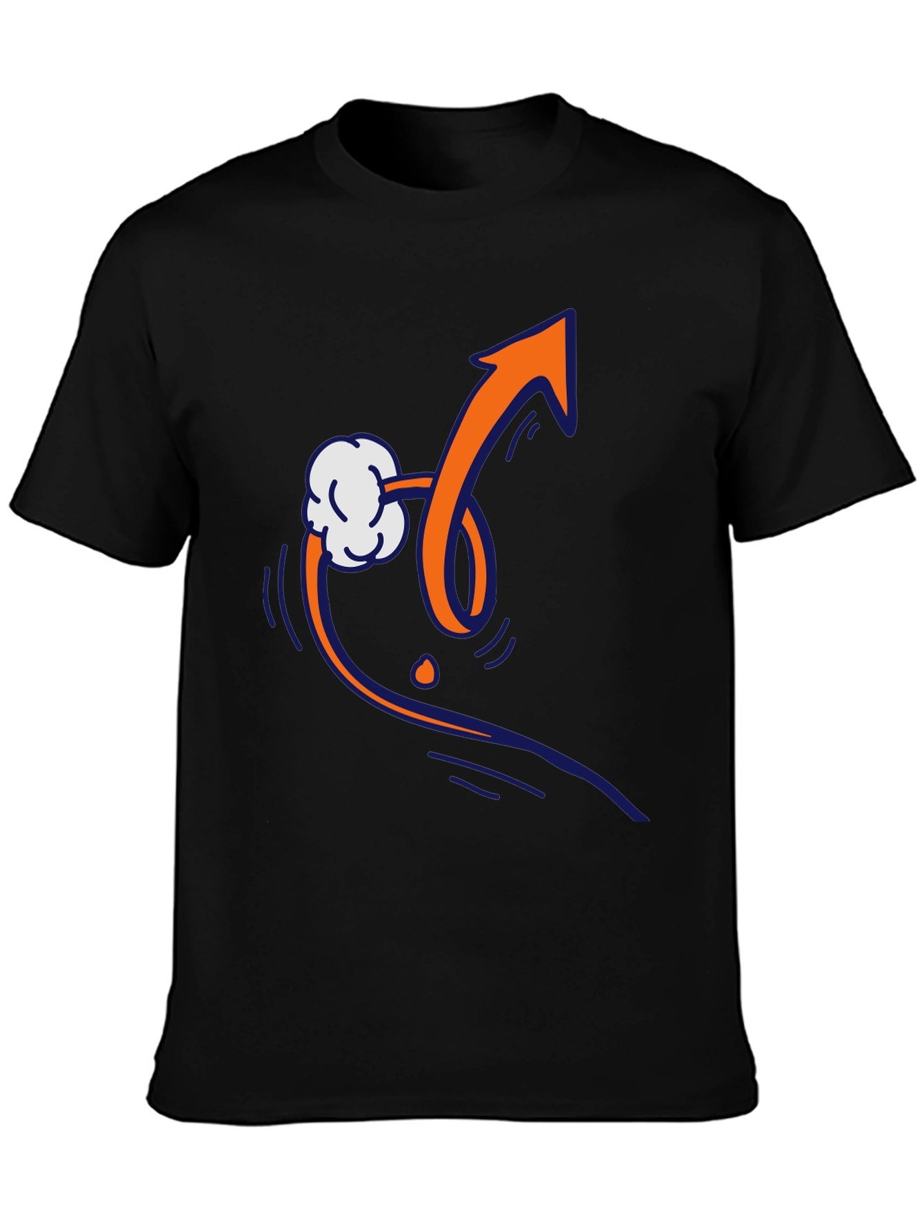 Trendy Graphic Tee - Arrow and Cloud Design