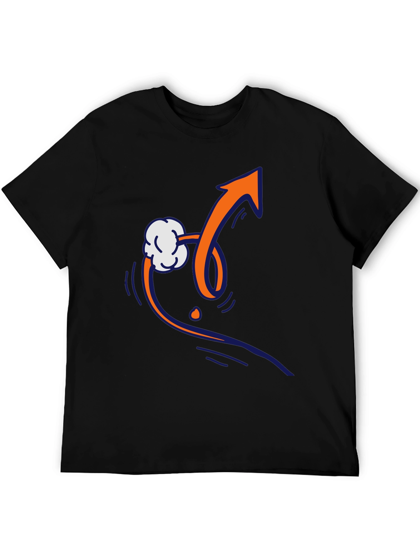 Trendy Graphic Tee - Arrow and Cloud Design