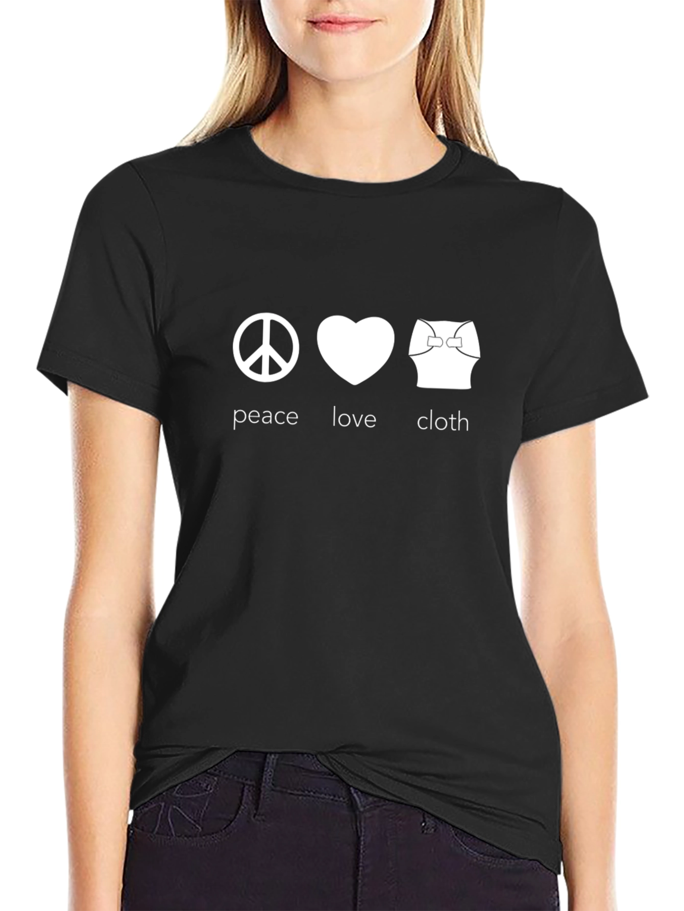 Peace Love Cloth T-Shirt - Trendy Graphic Tee