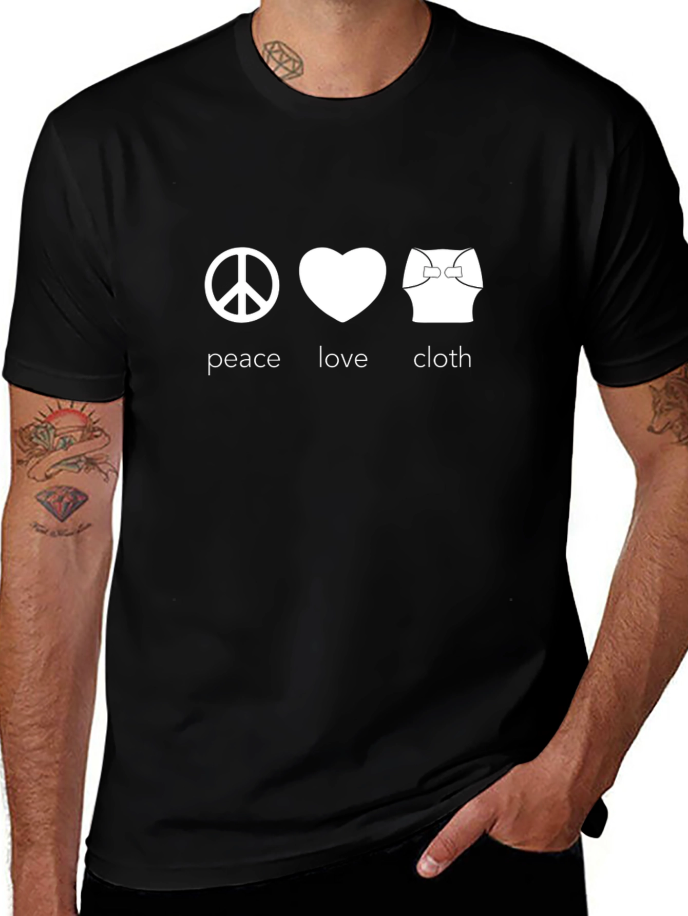 Peace Love Cloth T-Shirt - Trendy Graphic Tee
