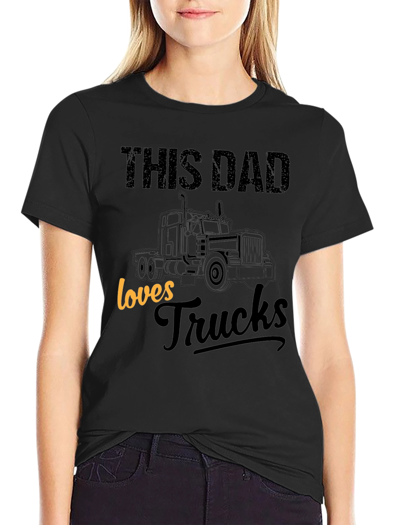 This Dad Loves Trucks T-Shirt - Black