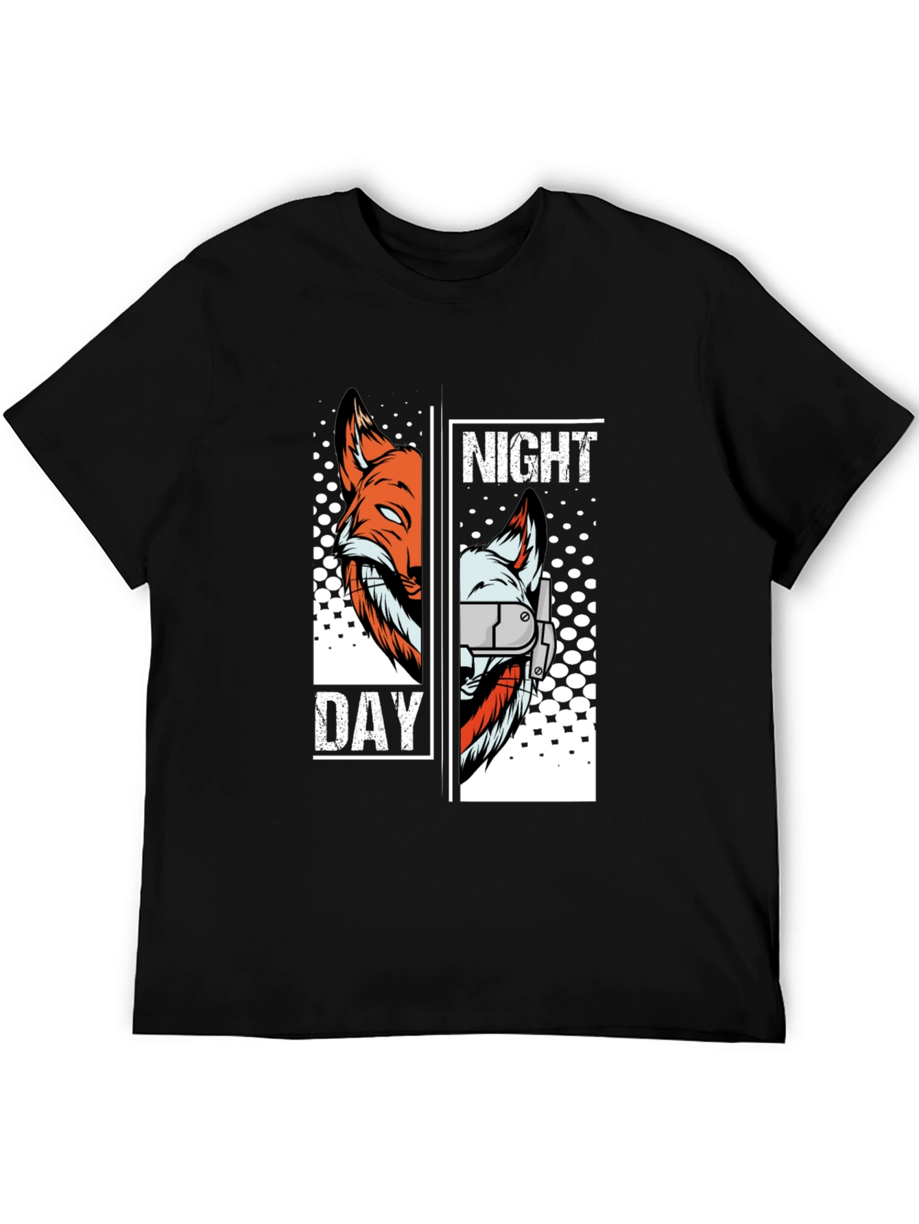 Night & Day Fox Graphic T-Shirt - Unique Design