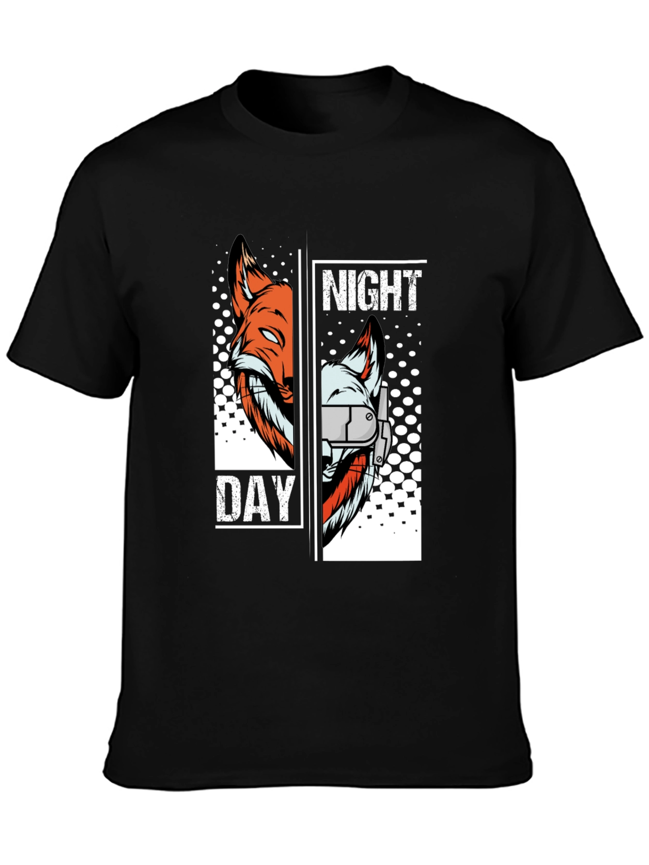 Night & Day Fox Graphic T-Shirt - Unique Design