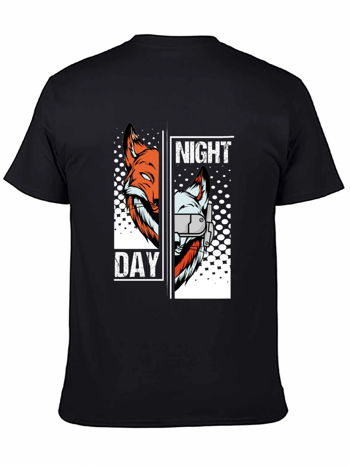 Night & Day Fox Graphic T-Shirt - Unique Design
