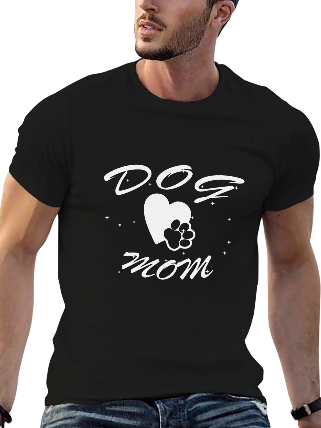 Dog Mom T-Shirt - Heart Paw Print Tee