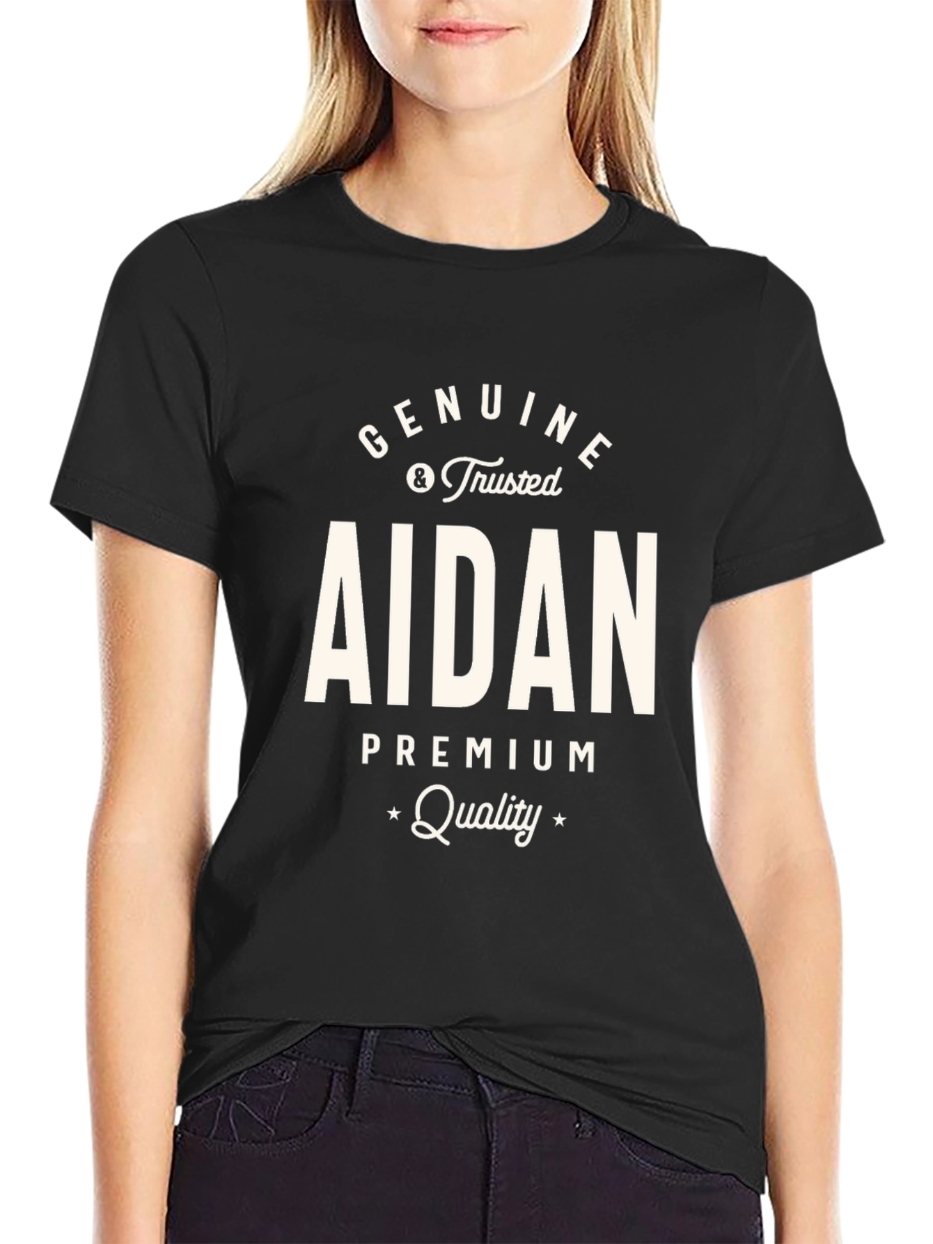 Genuine Aidan Premium Quality Black T-Shirt