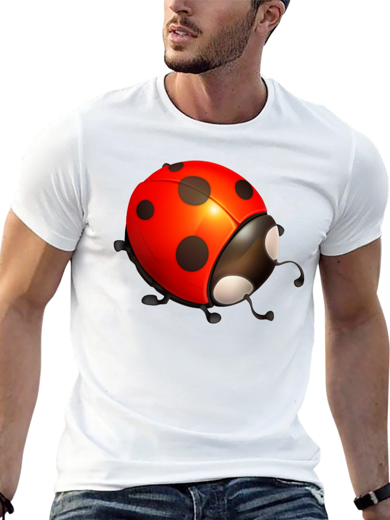 Ladybug Graphic Black T-Shirt - Stylish Bug Tee
