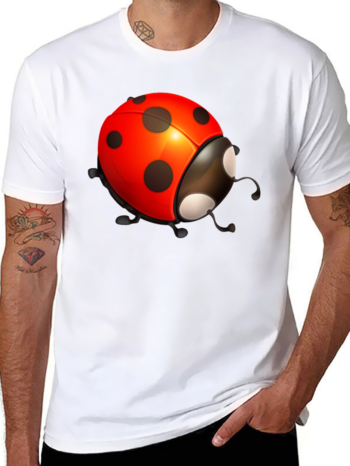 Ladybug Graphic Black T-Shirt - Stylish Bug Tee
