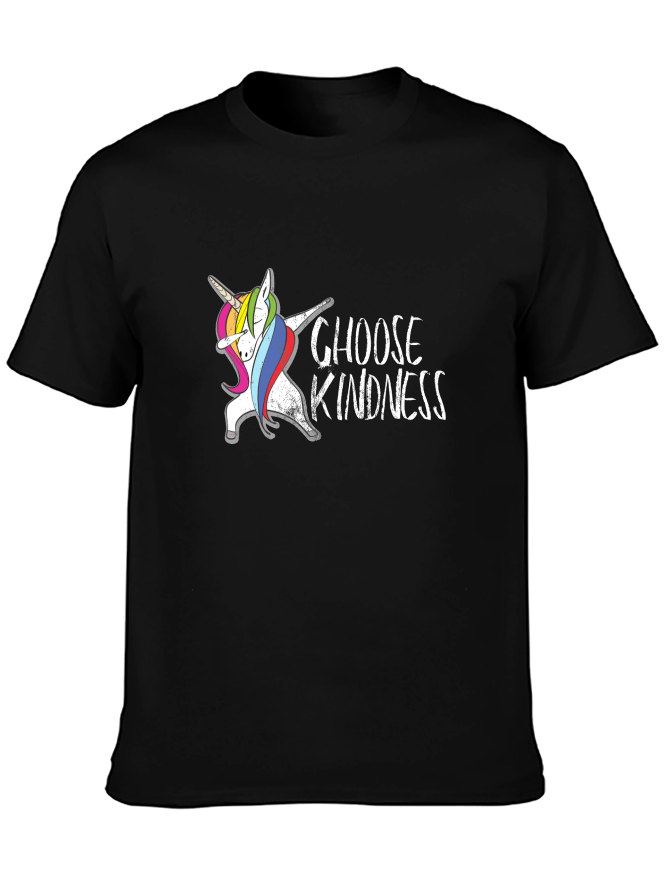 Choose Kindness Unicorn Dabbing Black T-Shirt
