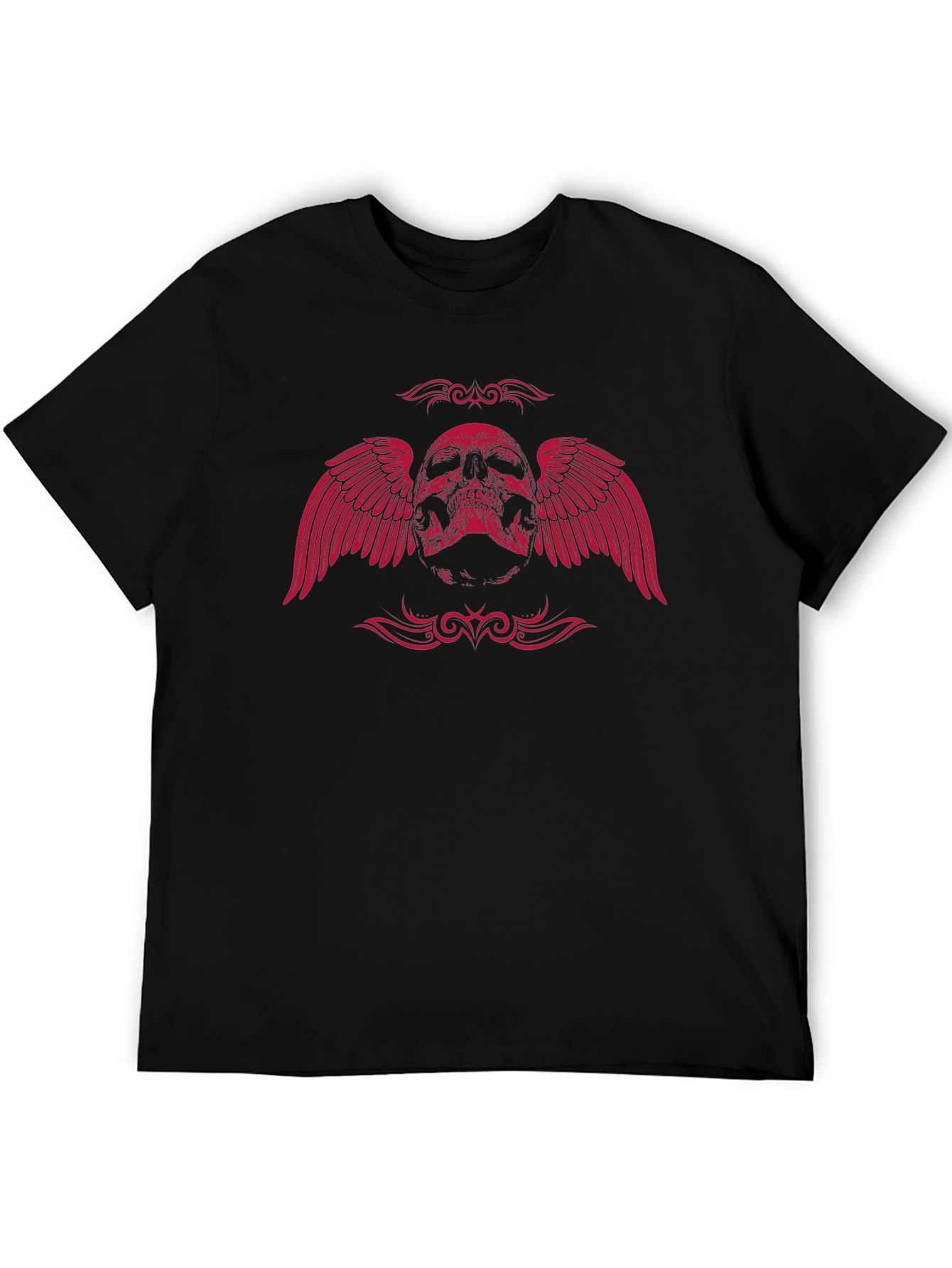 Winged Skull Graphic Tee - Black