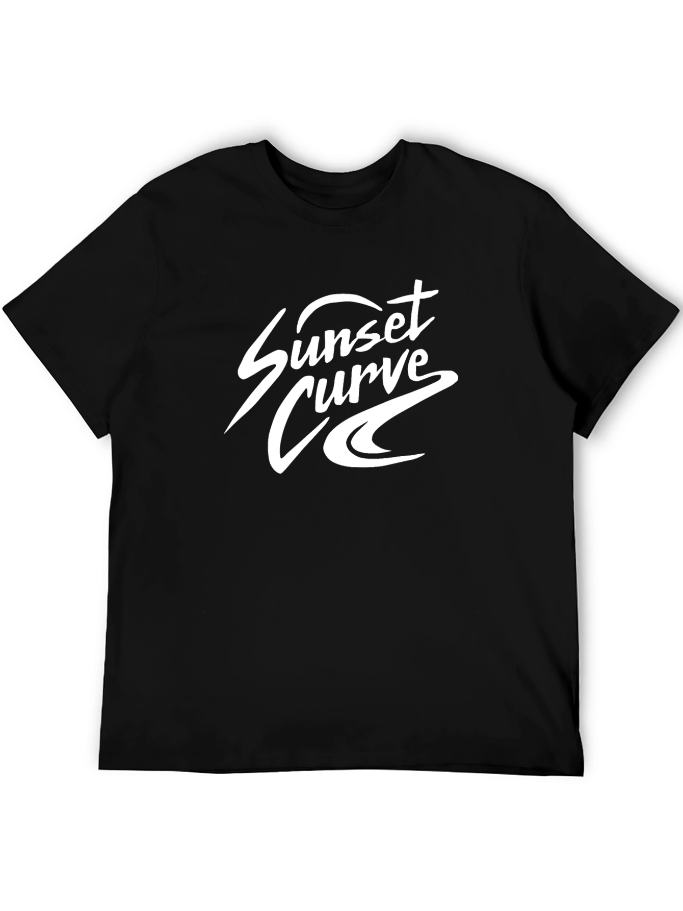 Sunset Curve Band Graphic Tee - Classic Black Cotton