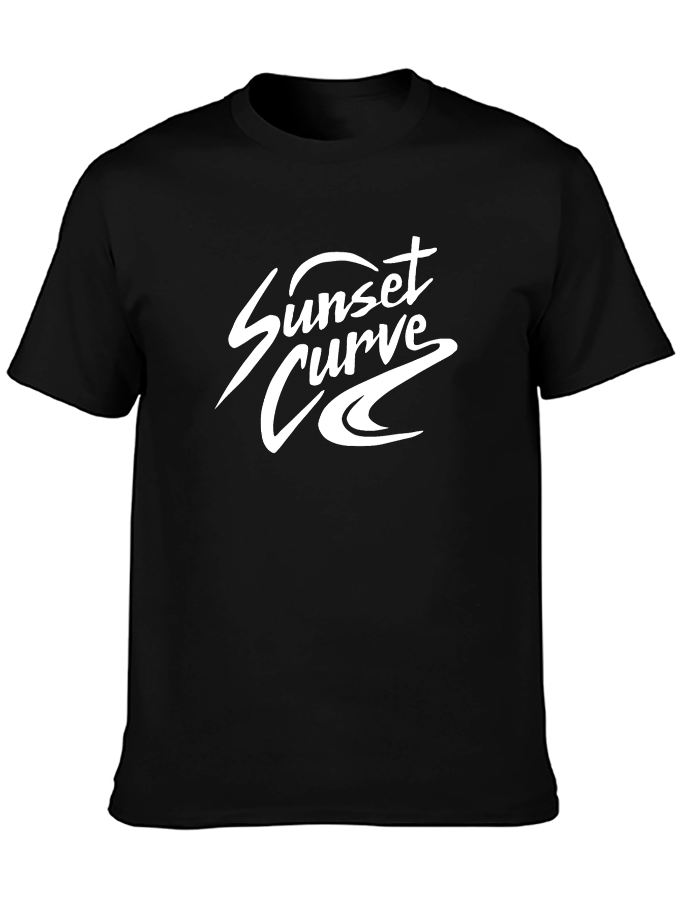 Sunset Curve Band Graphic Tee - Classic Black Cotton